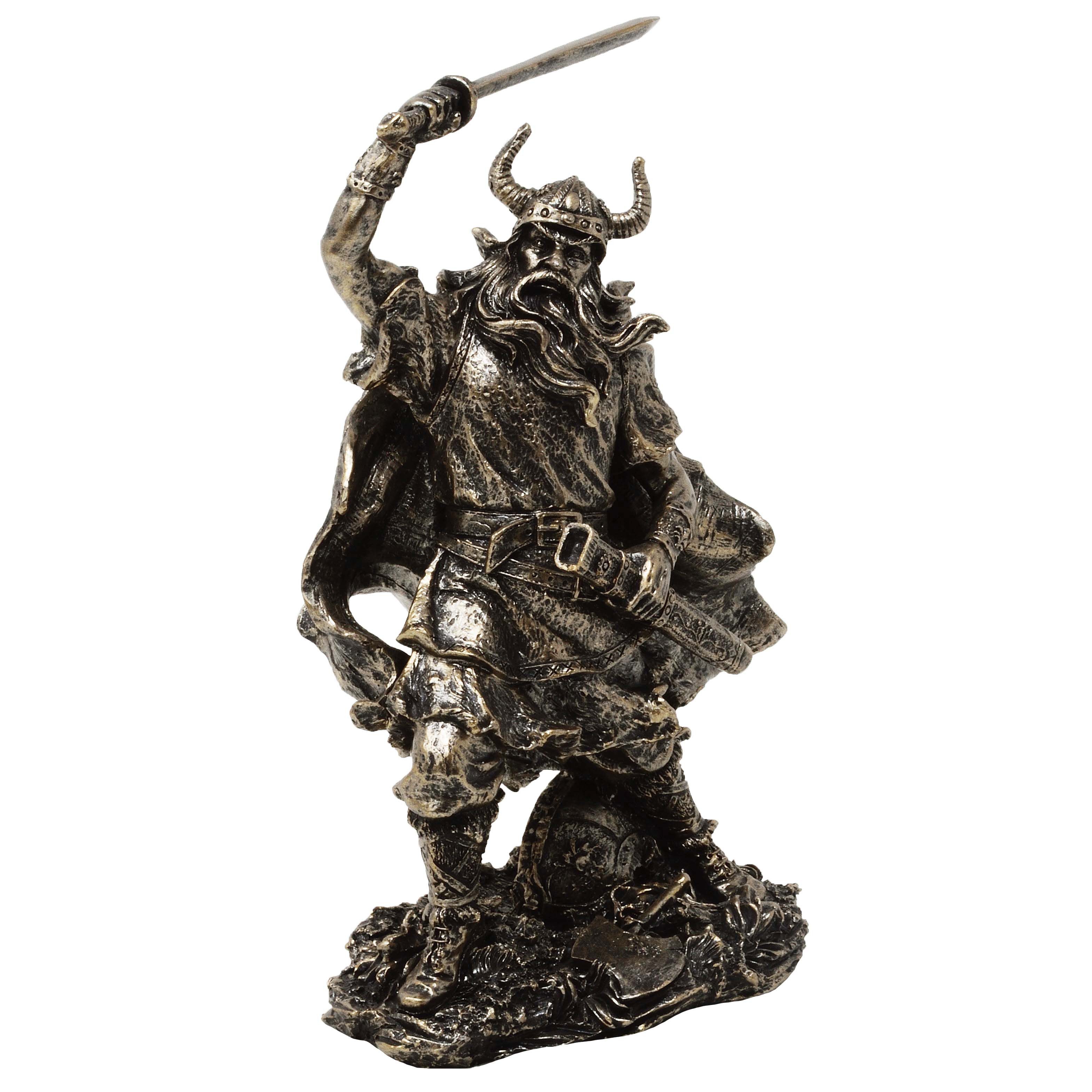 Dekofigur Wikinger mit erhobenen Schwert Wikingerfigur Figur Viking