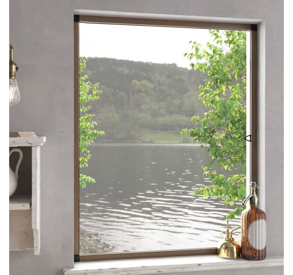 Thumbnail - vidaXL Insektenschutz-Fensterrahmen, Insektenschutz für Fenster Braun 100x120 cm