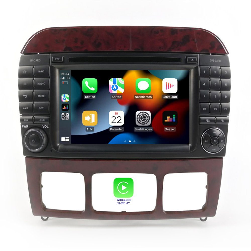 CarPlay Für Mercedes GPS Autoradio TAFFIO Einbau-Navigationsgerät 7" C215 Android W220 Touchscreen