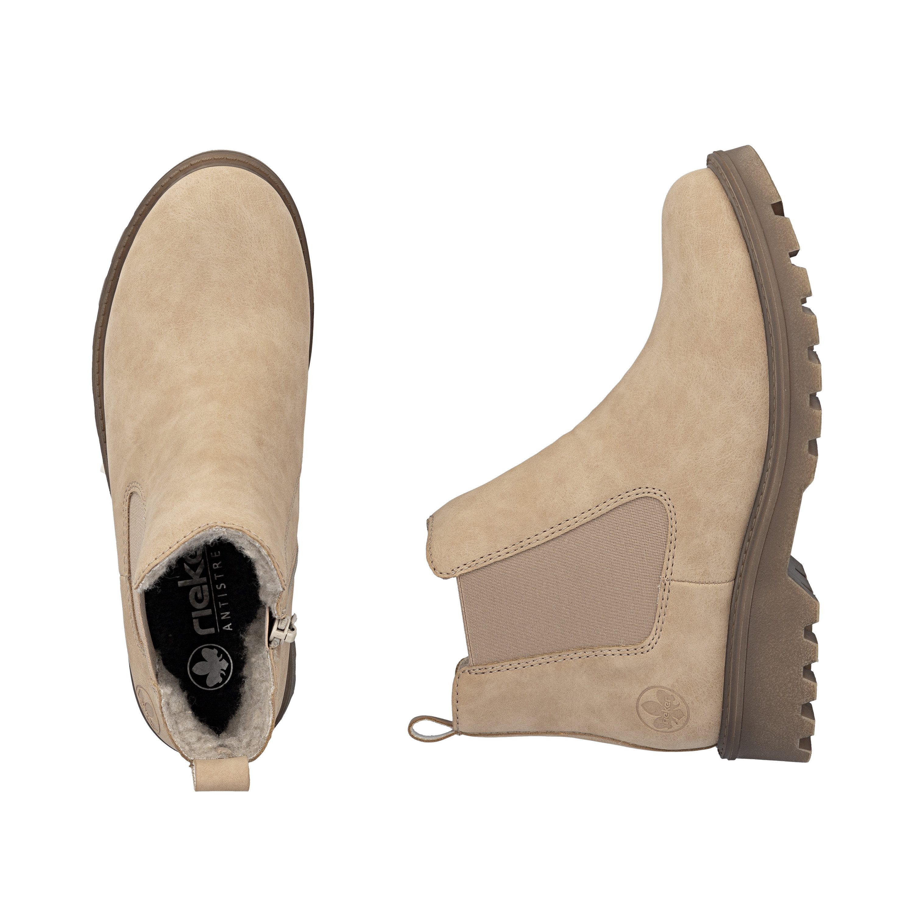 Rieker Chelseaboots Schlupfboots, Stiefelette, Blockabsatz, mit kuscheligem Warmfutter