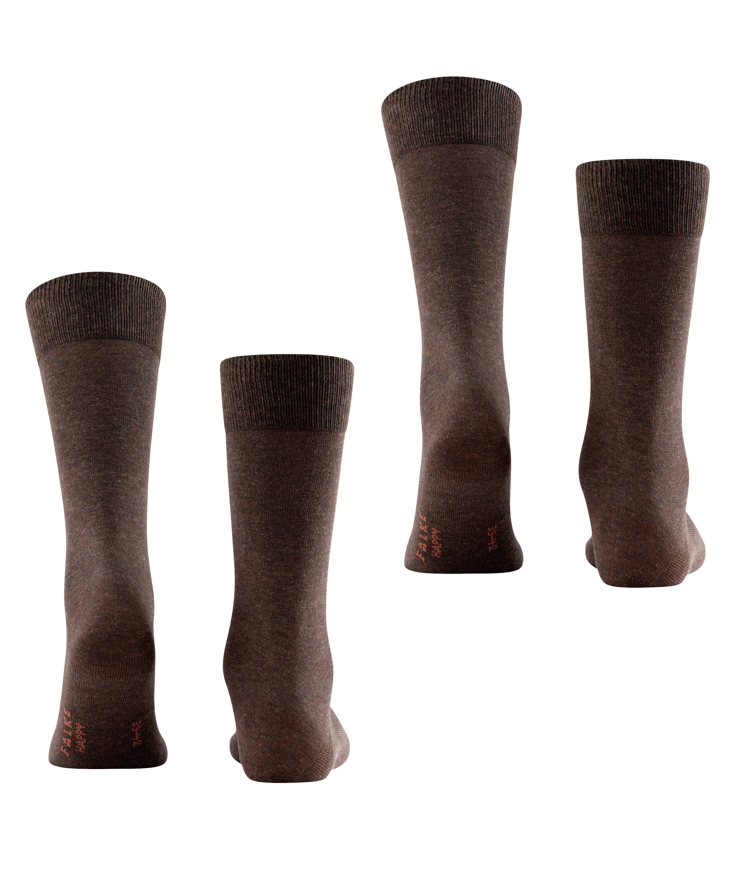 FALKE Socken Happy 2-Pack dark (2-Paar) brown (5450)