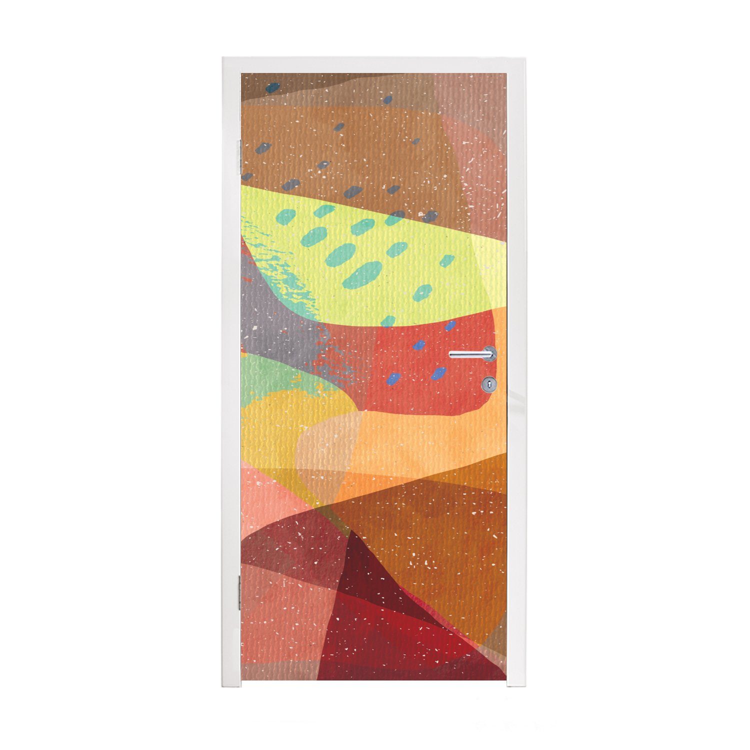 MuchoWow Türtapete Abstrakt - Kunst - Regenbogen - Pastell, Matt, bedruckt, (1 St), Fototapete für Tür, Türaufkleber, 75x205 cm