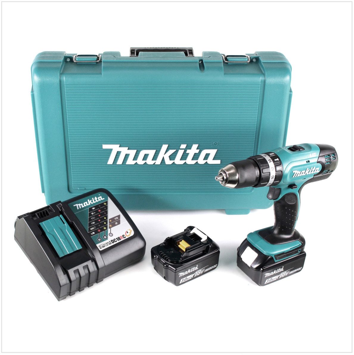 Makita Schlagbohrmaschine DHP 453 RFE 18 V Li-Ion Akku Schlagbohrschrauber günstig online kaufen