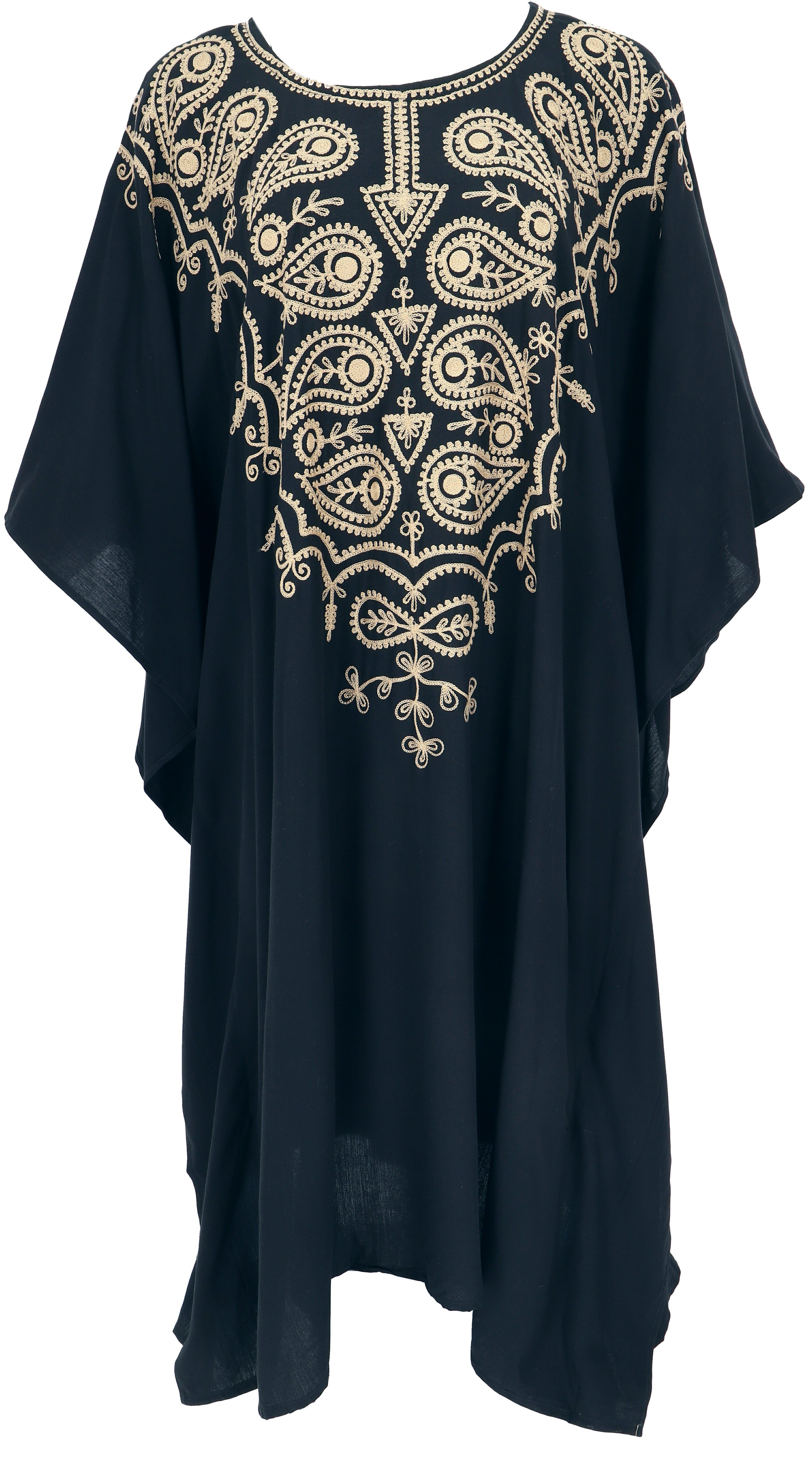 Guru-Shop Midikleid Mittellanger bestickter Boho Kaftan, günstig online kaufen