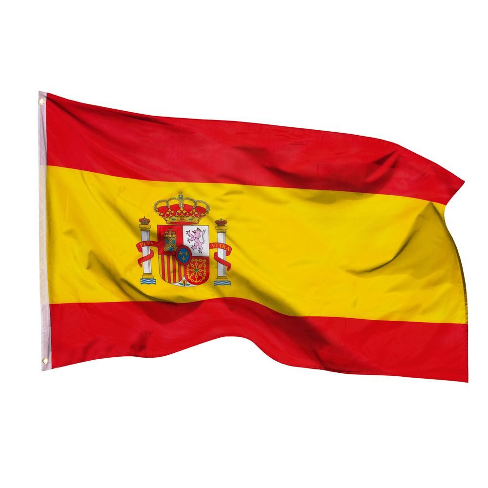 PHENO FLAGS Flagge Spanien Flagge 90 x 150 cm Spanische Fahne Nationalflagge (Hissflagge für Fahnenmast), Inkl. 2 Messing Ösen