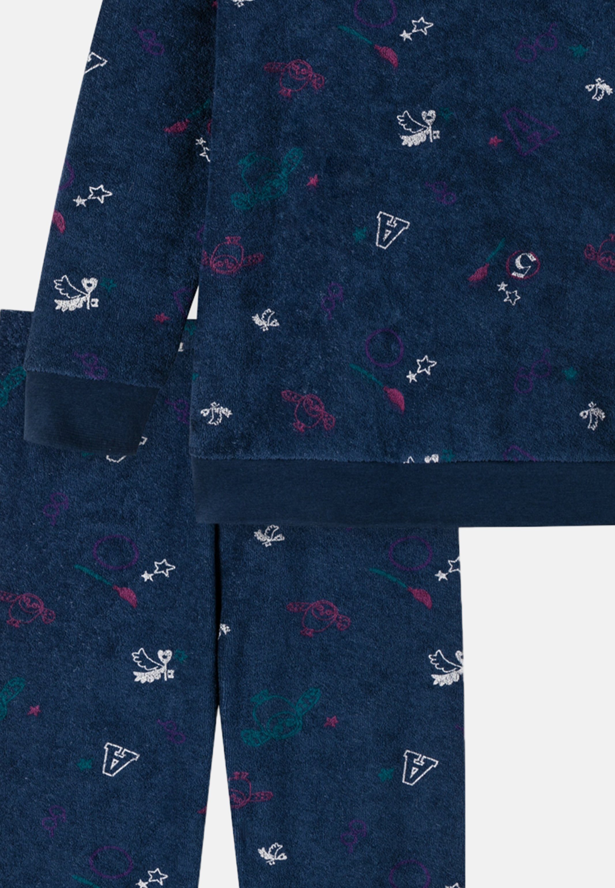 - Beinen Komfortable Organic Bündchen Zoe - Cat Pyjama an und Pyjama 2 Schiesser tlg) Armen Baumwolle (Set, Cotton