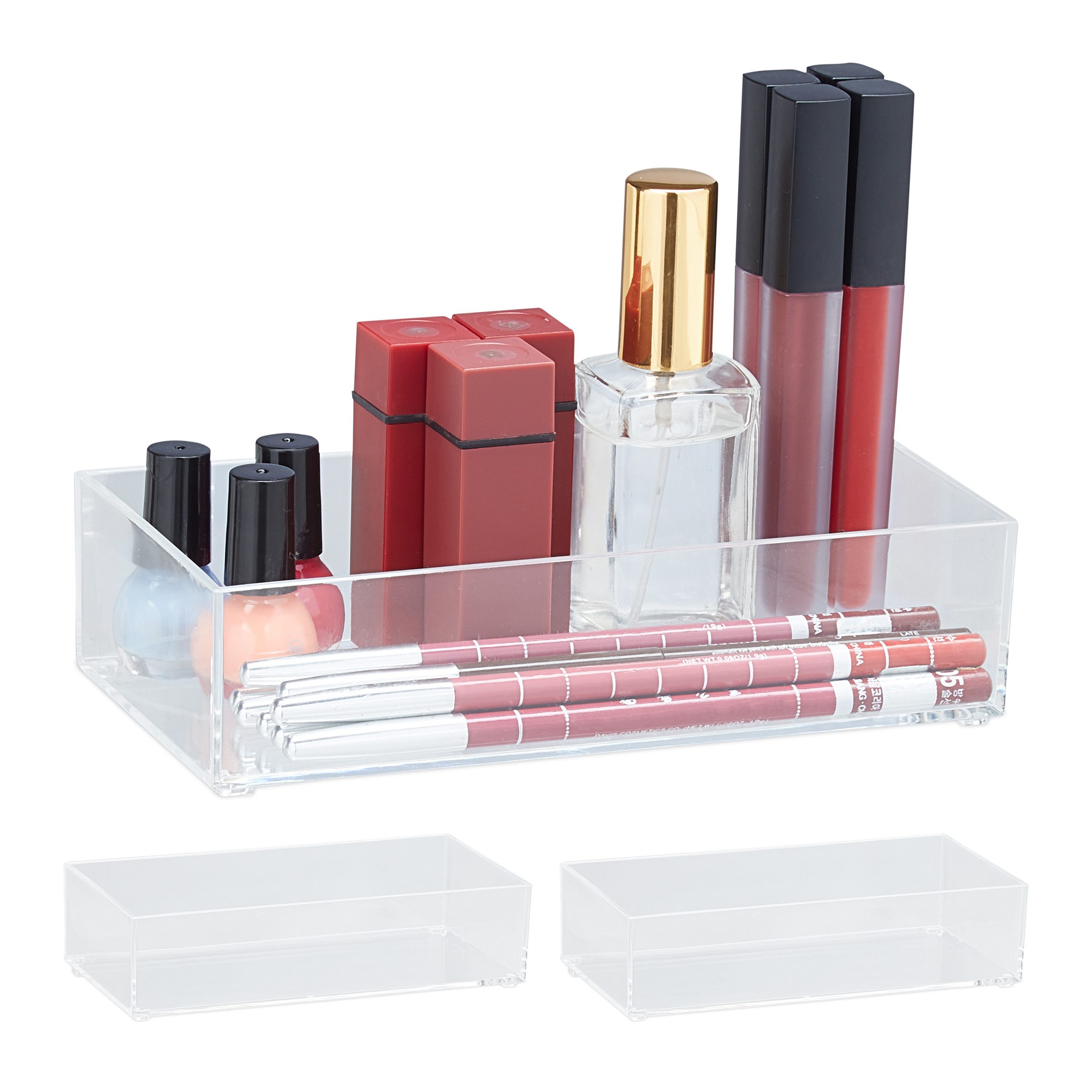 Schubladeneinsatz 3 x Schubladen Organizer transparent