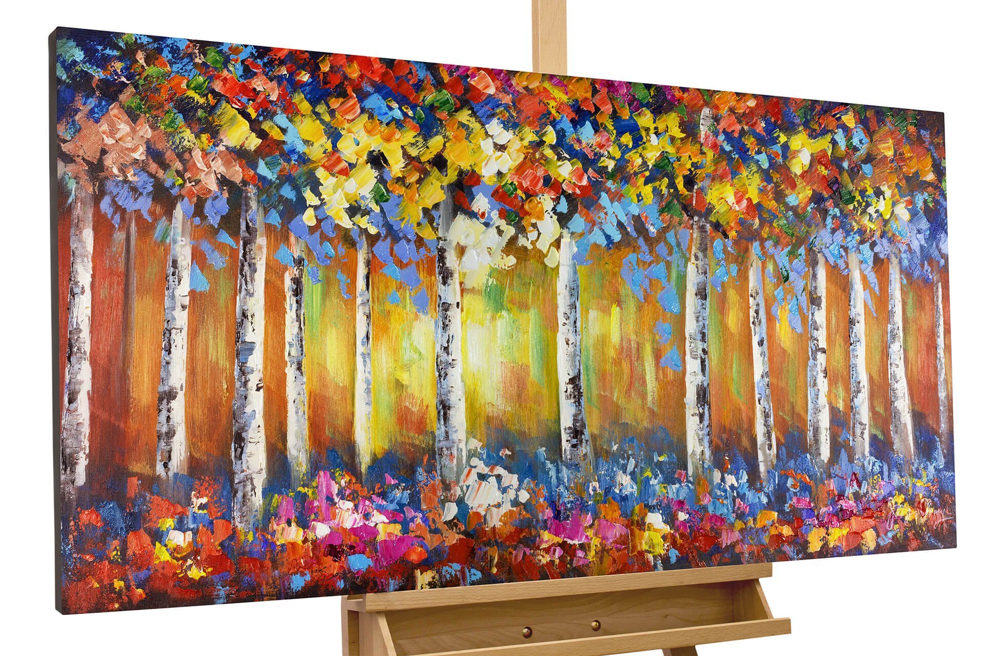 Gemälde Jahreszeitenwandel 120x60 cm