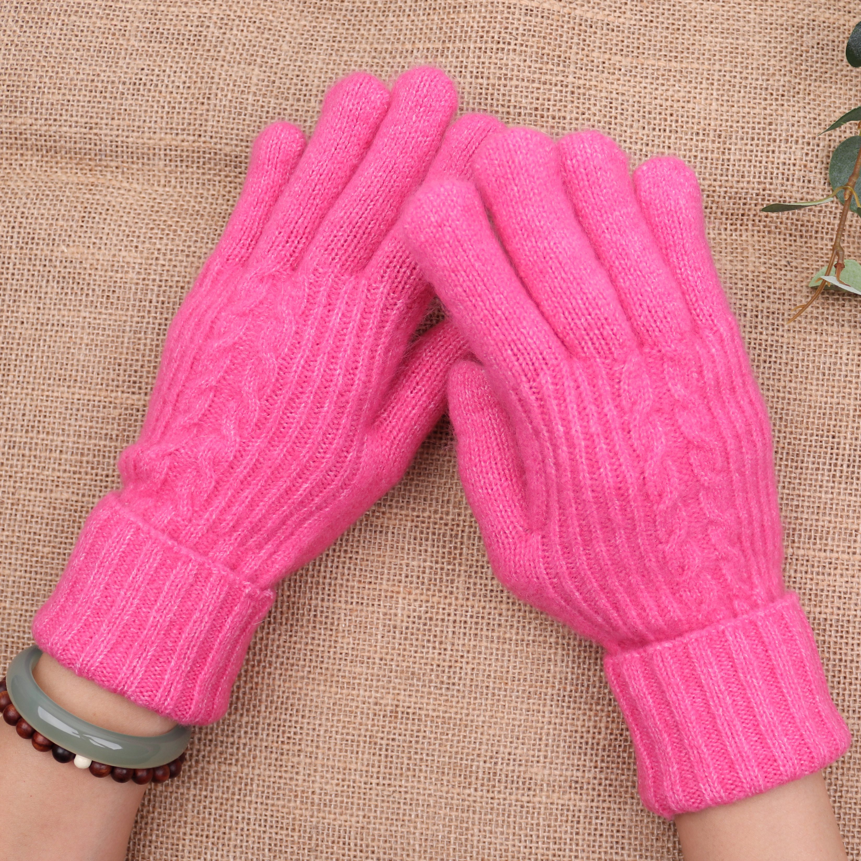 MIRROSI Strickhandschuhe Damen Handschuhe warm Weich, Einheitsgröße sehr weich und warm ideal für Herbst oder Winter – Bild 3 von 4