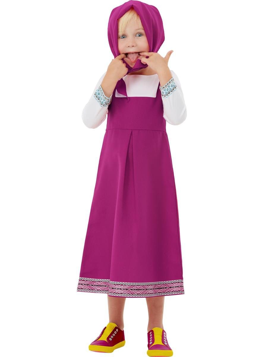 Funidelia Kostüm Mascha und der Bär – Mascha Kostüm für Kinder, Mit diesem Kostümkleid kannst Du Bären zur Verzweiflung bringen!