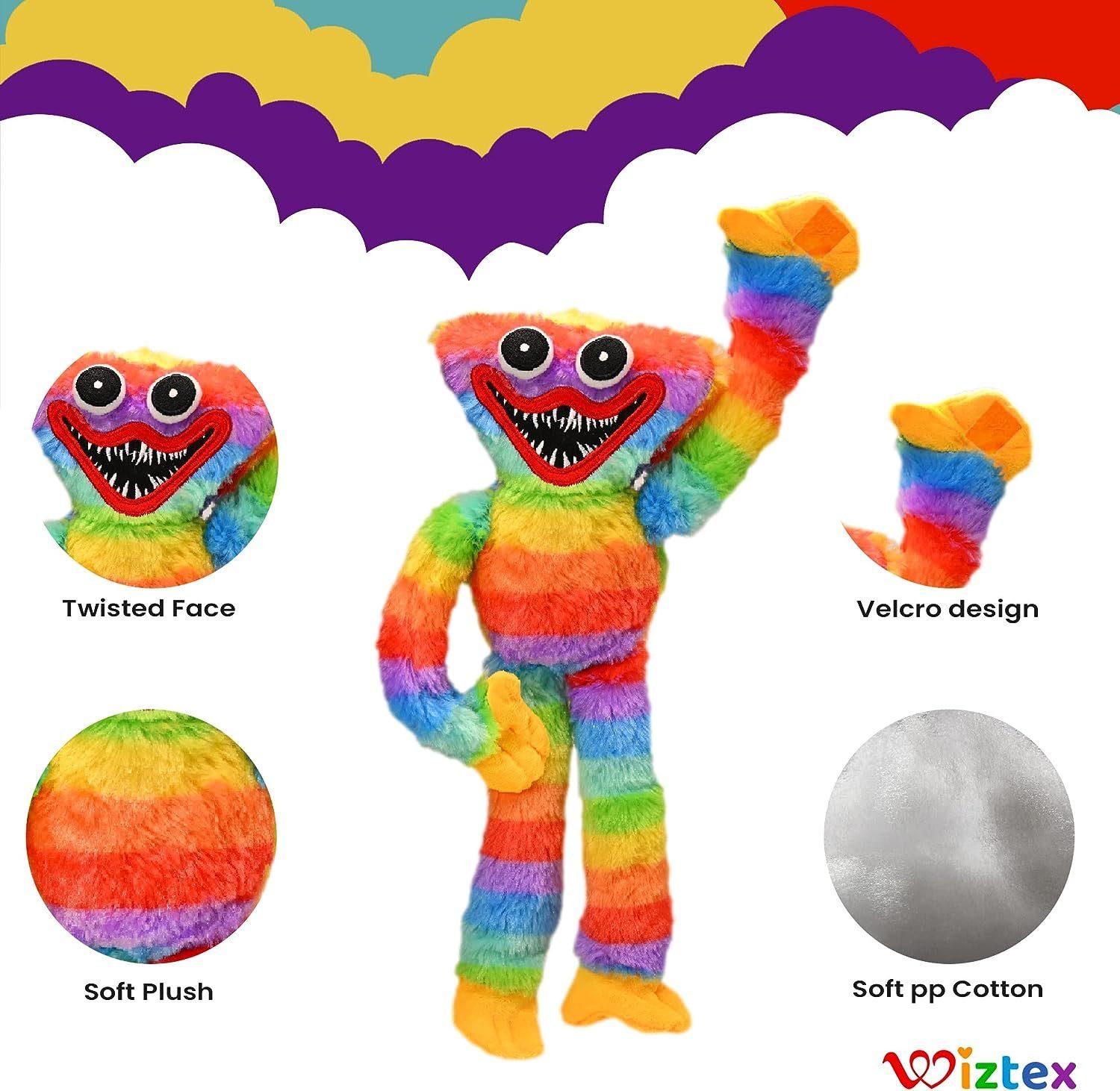 Wiztex Kuscheltier Huggy Wuggy Regenbogen Plüschfigur günstig online kaufen