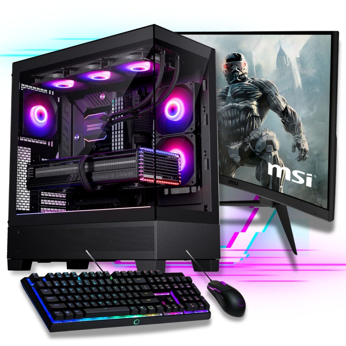 Set mit Ryzen 9 und RTX 5060 2K TFT Gaming-PC-Komplettsystem