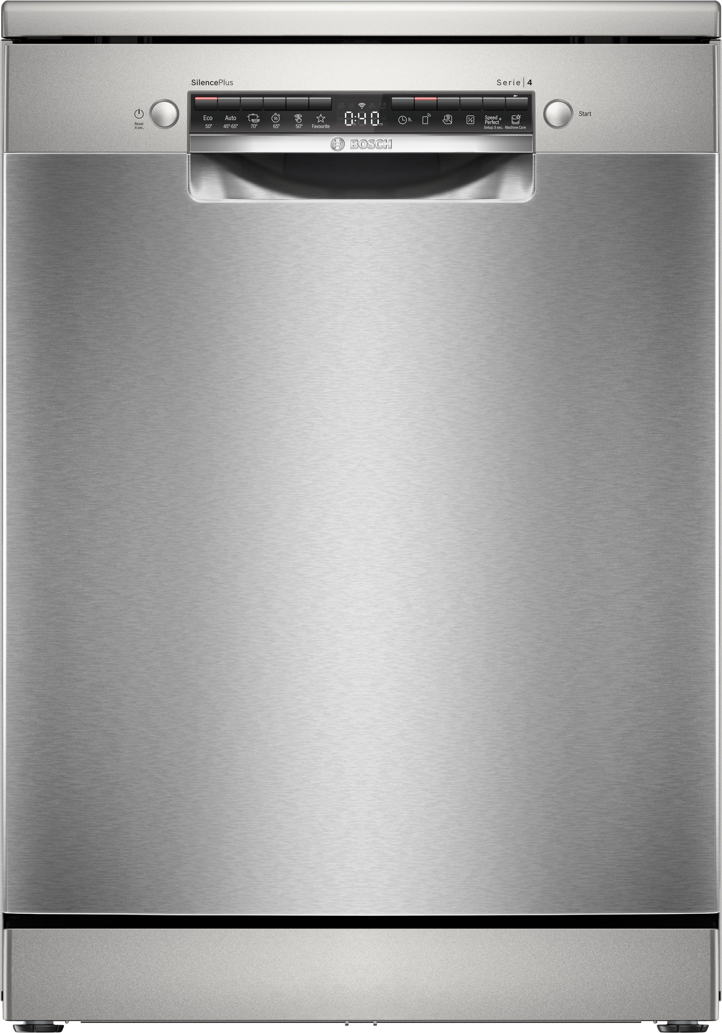 BOSCH Standgeschirrspüler Serie 4 SMS4EVI08E, 14 Maßgedecke, Automatische Türöffnung für mehr Effizienz