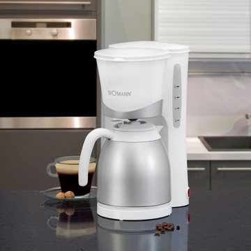 BOMANN Filterkaffeemaschine BOMANN Kaffeemaschine Kaffeeautomat Thermokanne 870 Watt KA 168 weiss