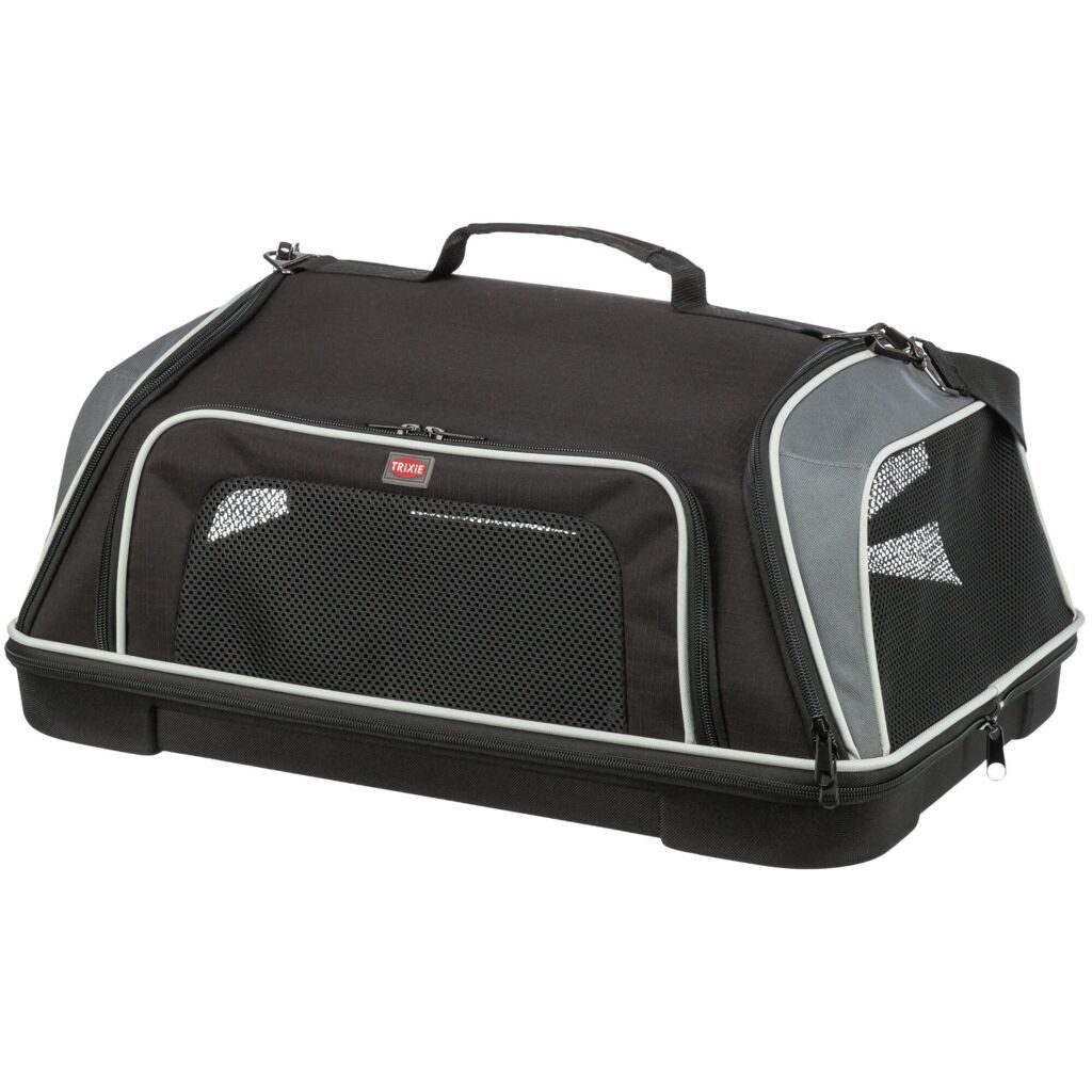 TRIXIE Tiertransporttasche Airline Tasche Boarding - schwarz/grau - 55 × 23 × 40 cm