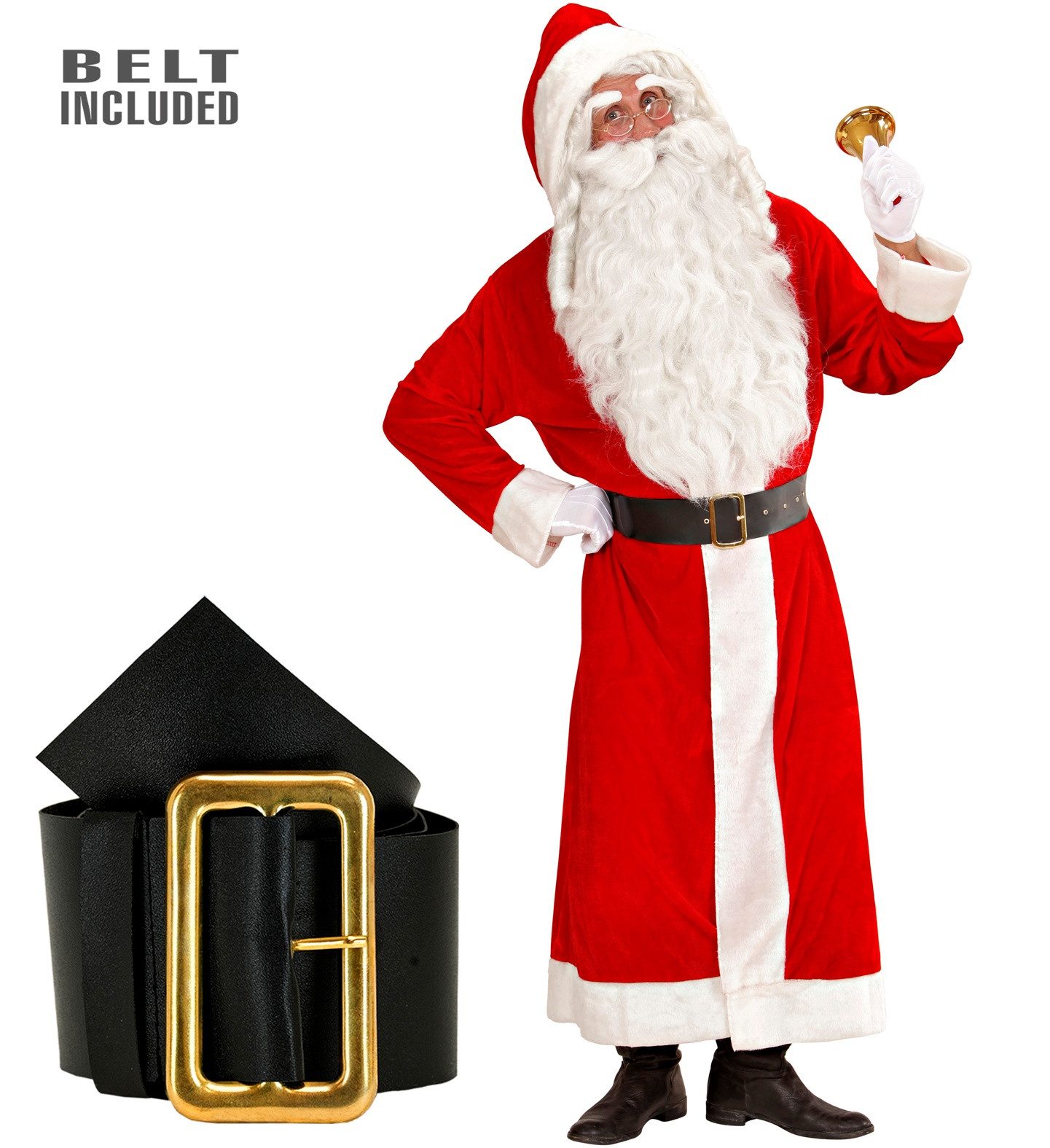 Widmann S.r.l. Kostüm Kostüm Weihnachtsmann Samt (Mantel, Gürtel) Gr.XXL