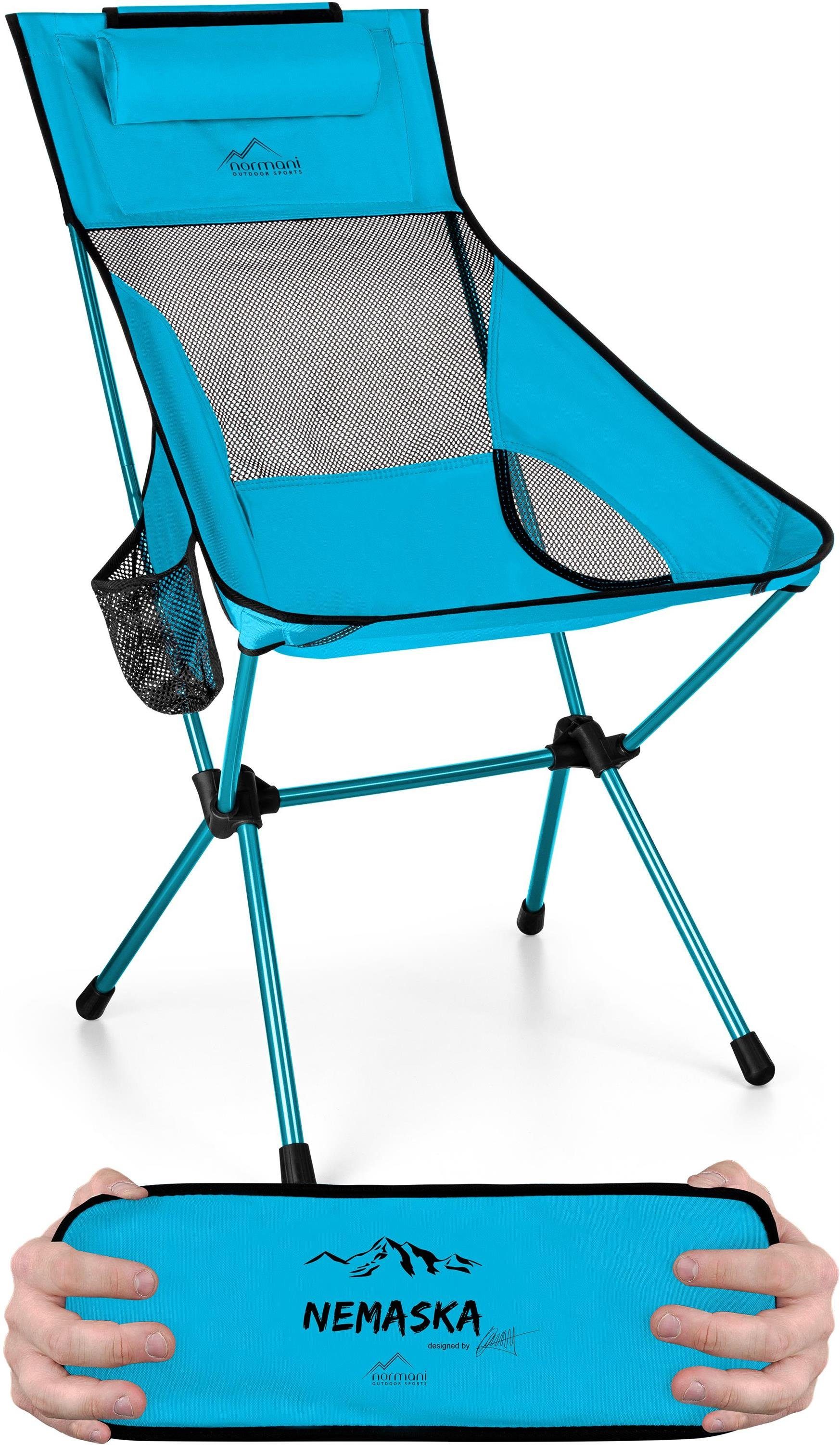 normani Campingstuhl Campingstuhl „Nemaska“, Ultraleichter XXL Outdoorstuhl Klappstuhl Faltstuhl Capingsessel - Maximale Belastbarkeit: 150 kg Blau