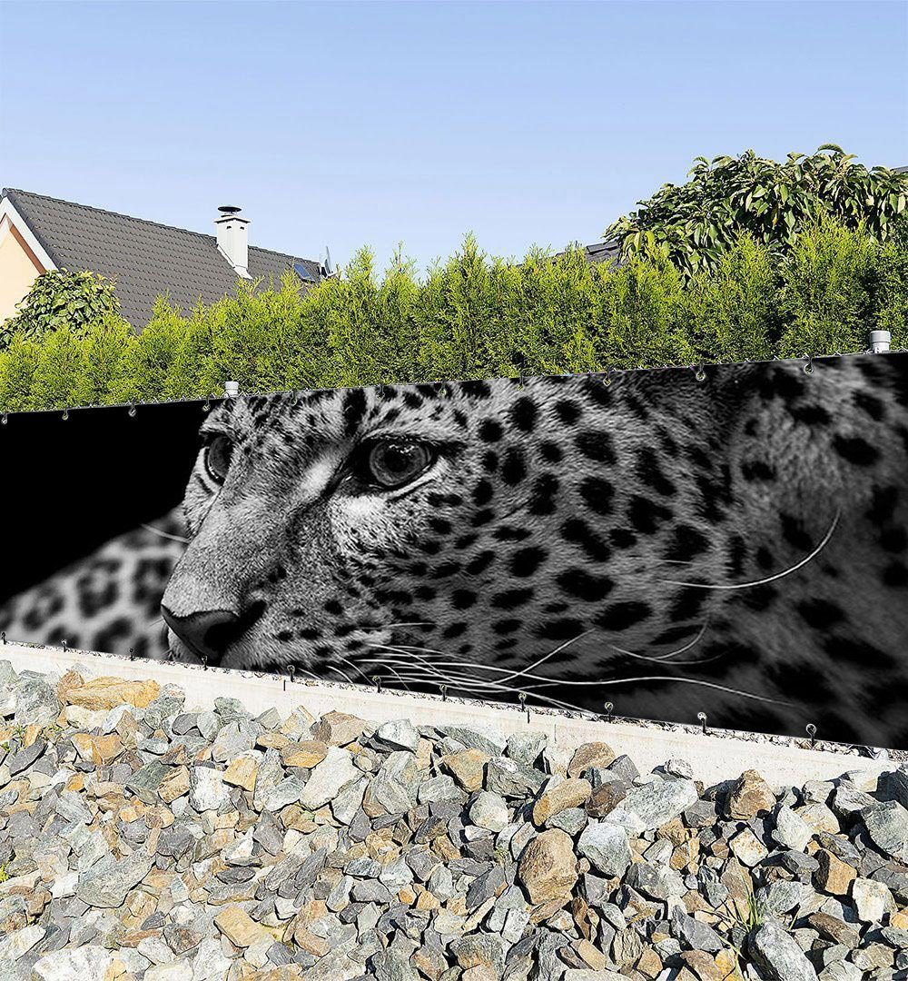 MyMaxxi Sichtschutzzaunmatten Zaunbanner Leopard grau Sichtschutz Garten Zaun, (Leopard grau)