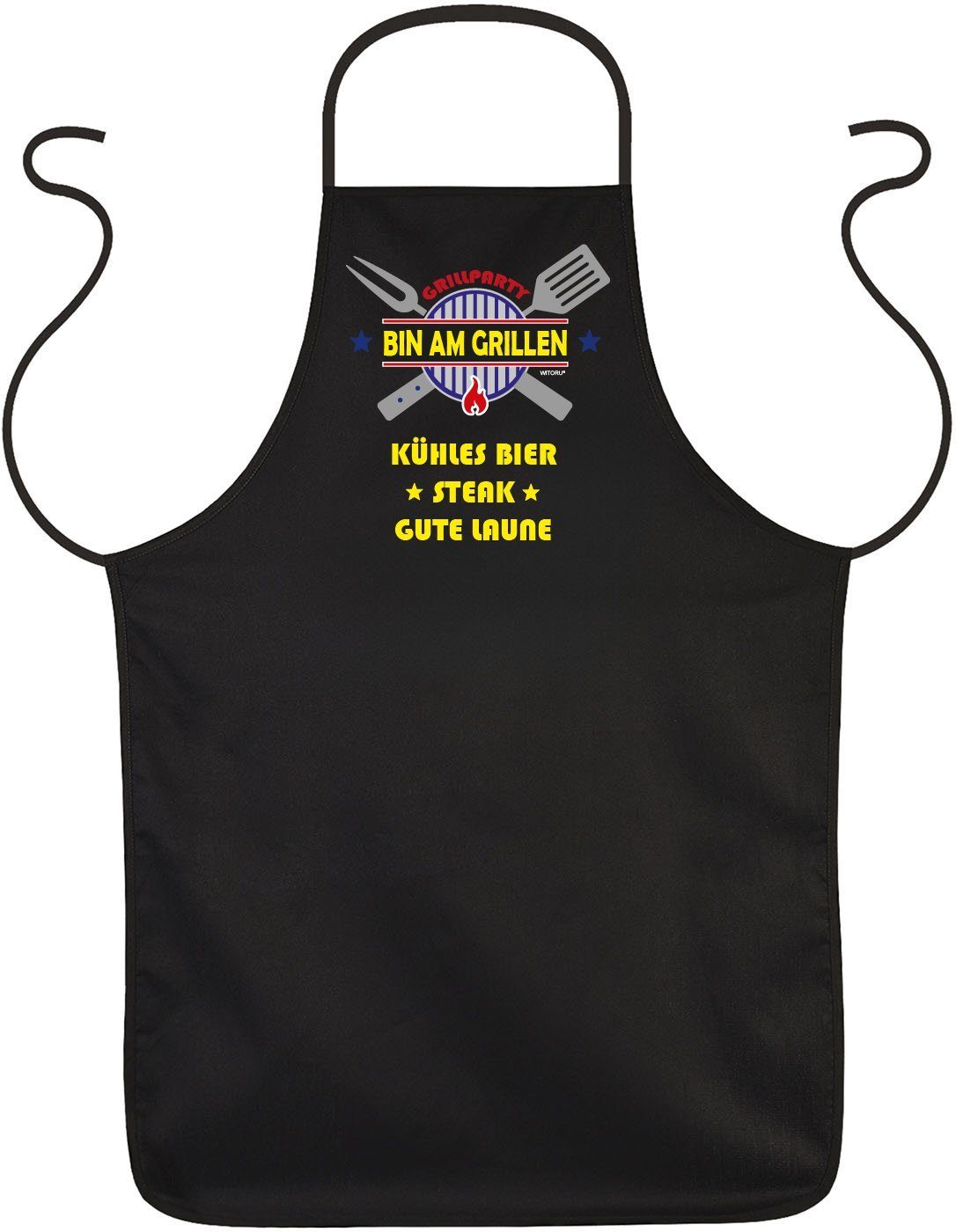 WITORU Grillschürze Pflegeleichte Grillschürze für Männer & Frauen - Bin am Grillen, (1-tlg)