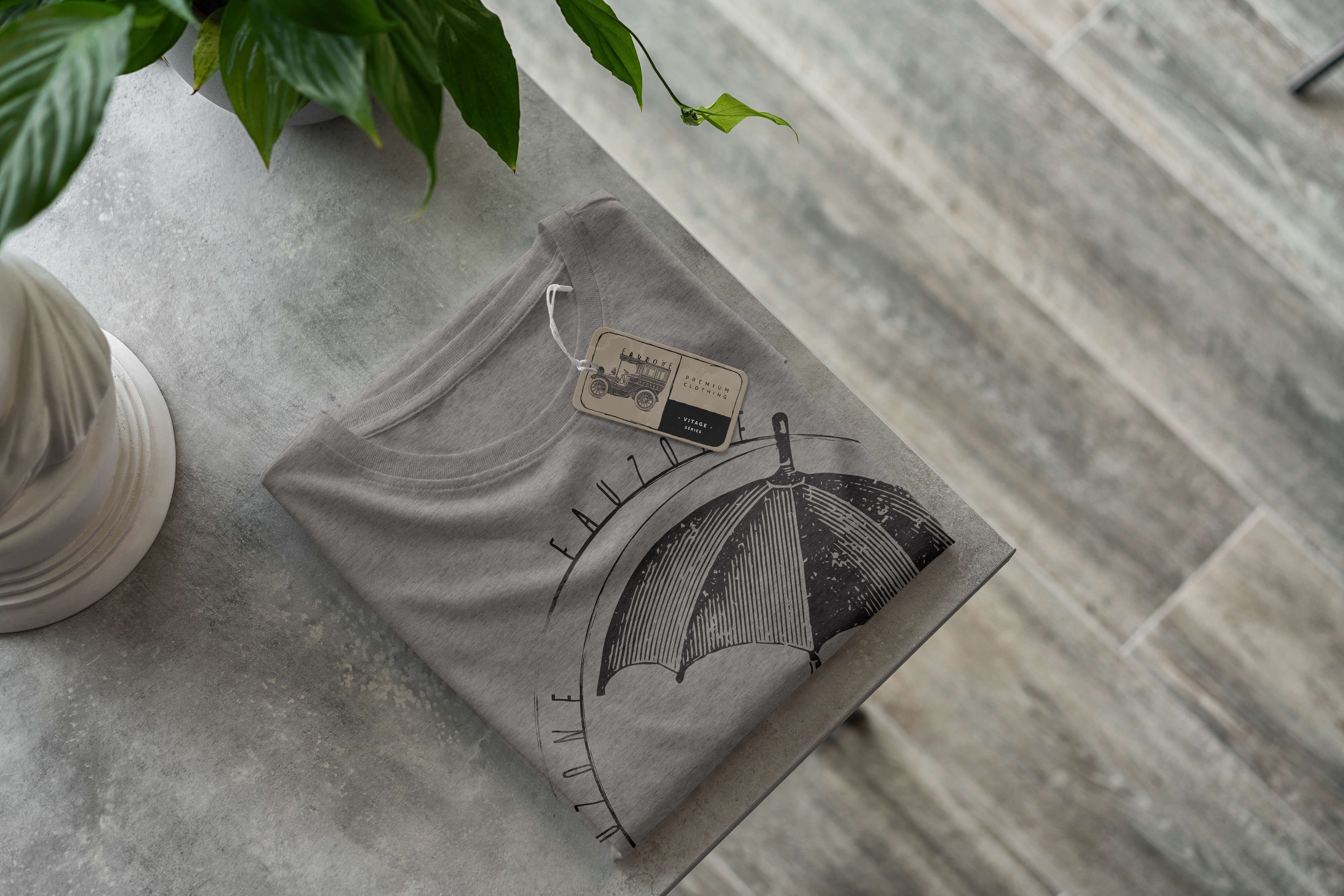 Sinus Art T-Shirt T-Shirt Herren Ash Vintage Regenschirm