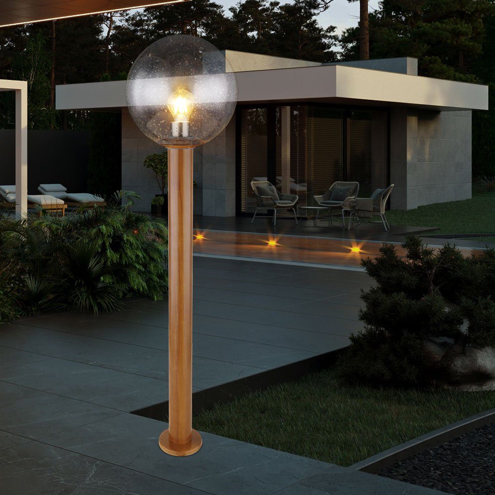 Leuchtmittel Terrassenlampe etc-shop Stehlampe Standleuchte Gartenleuchte Außenleuchte braun inklusive, nicht Außen-Stehlampe,