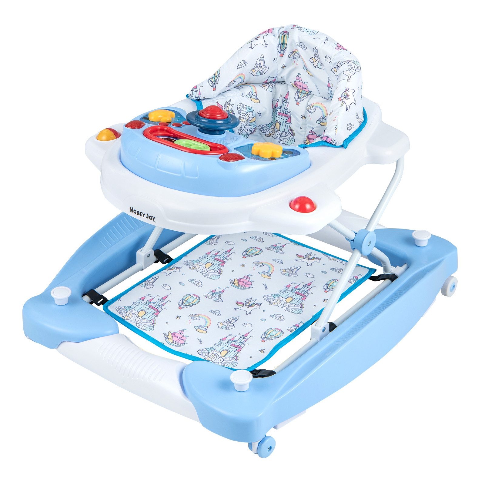 COSTWAY Lauflernwagen, 6 in 1 Baby Lauflernhilfe höhenverstellbar & klappbar