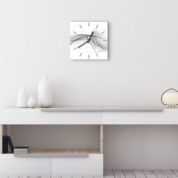 DEQORI Wanduhr 'Rauchige Nebelschwaden' (Glas Glasuhr modern Wand Uhr Design Küchenuhr)