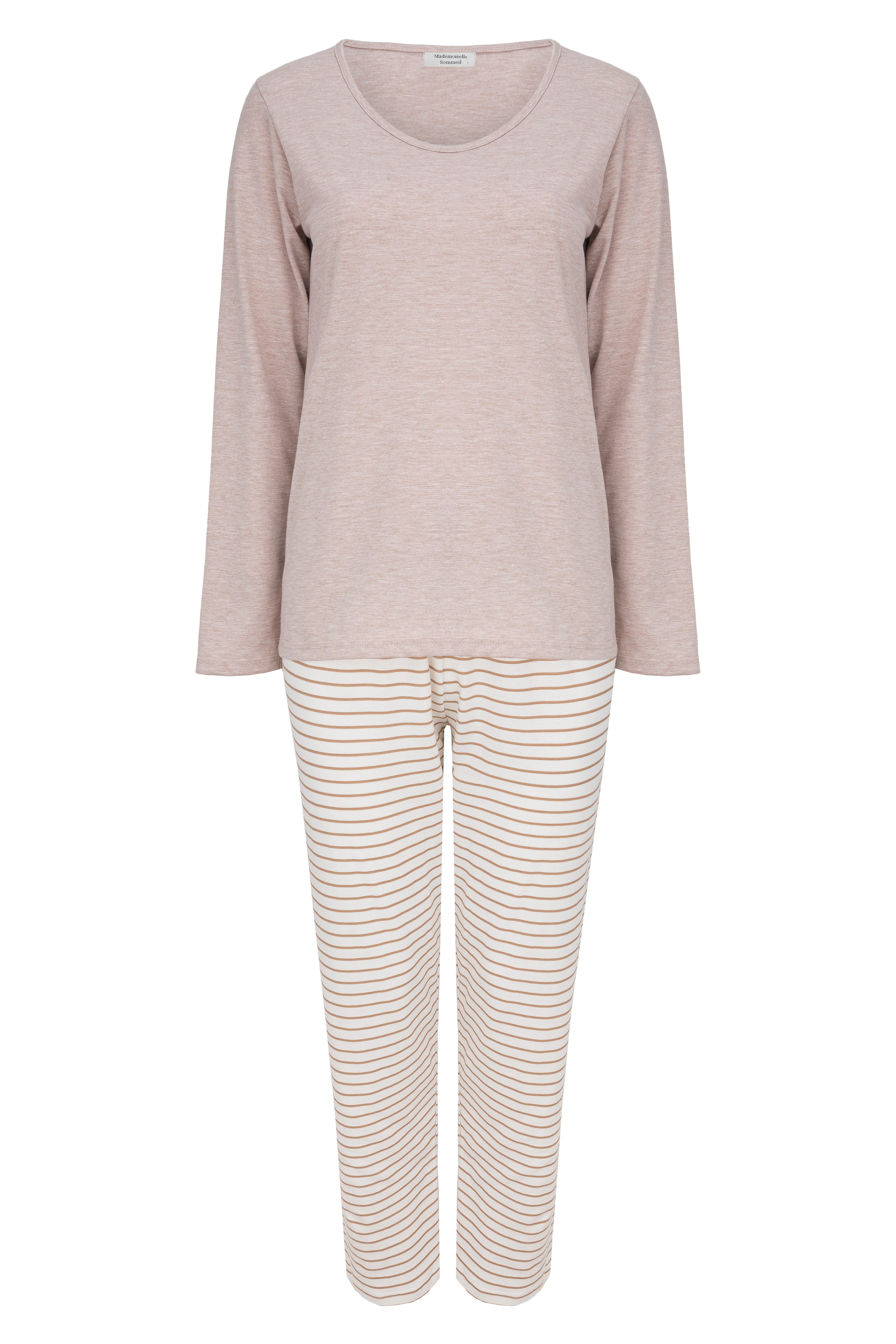Mademoiselle Sommeil Pyjama Schlafanzug mit rosa-beige günstig online kaufen