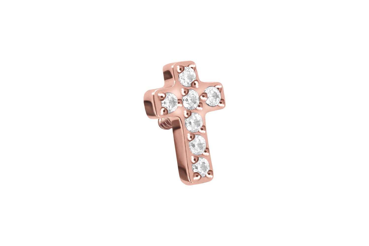 Piercing-Set Titan Schraubaufsatz mit Außengewinde KRISTALLKREUZ