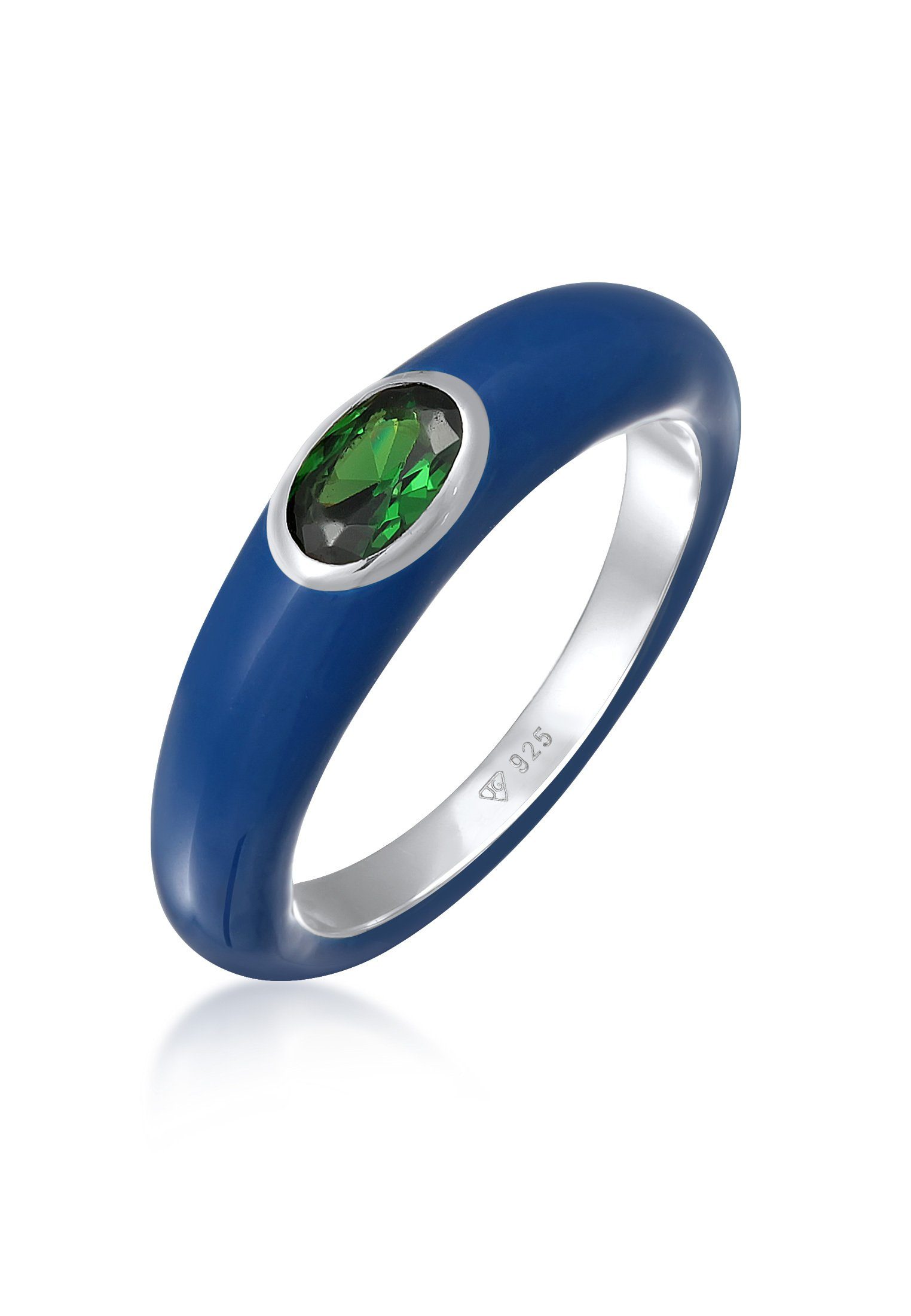Elli Fingerring Zirkonia Oval Solitär Emaille günstig online kaufen