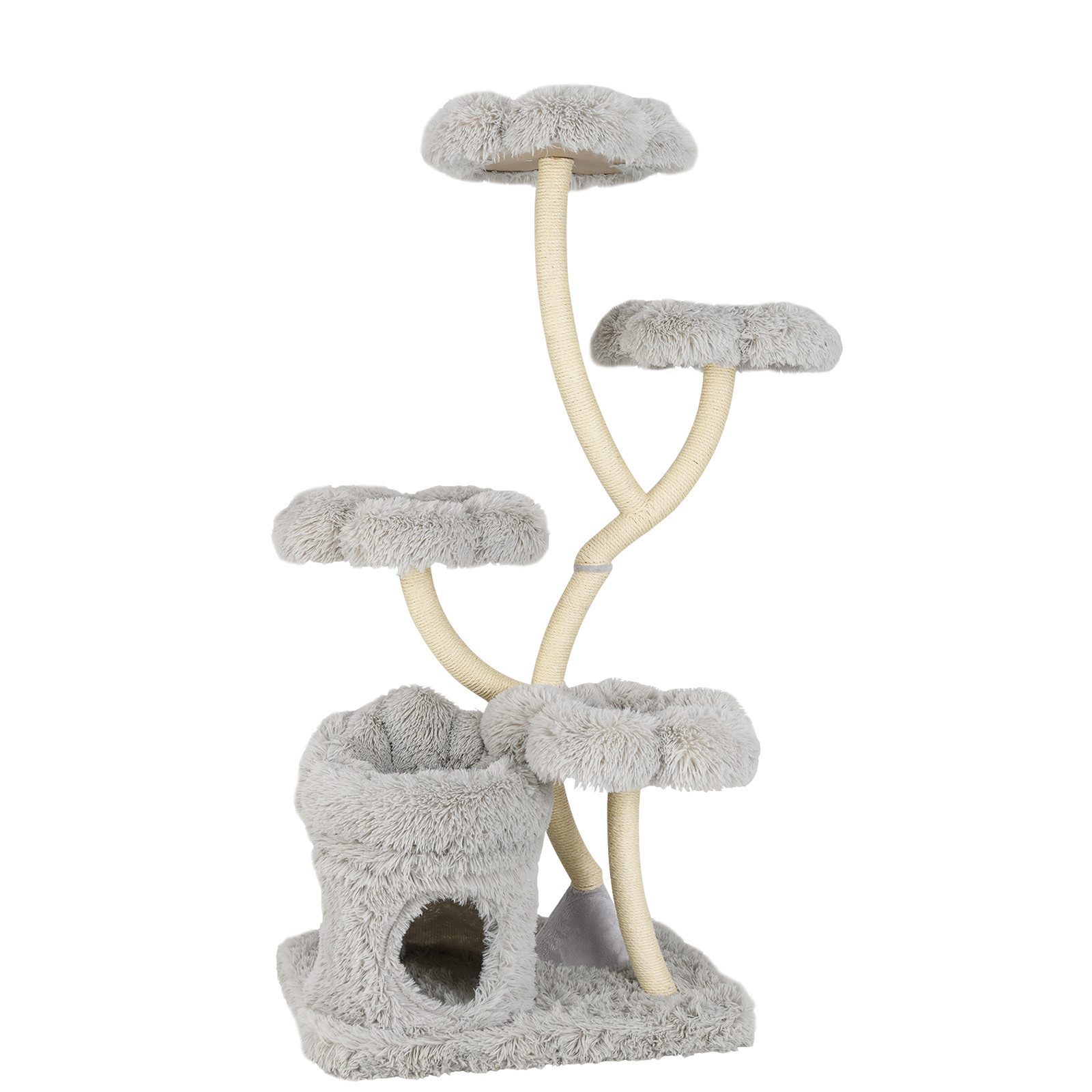 COSTWAY Kratzbaum, Katzenbaum, mit Höhle & Liegeflächen, 165cm hoch