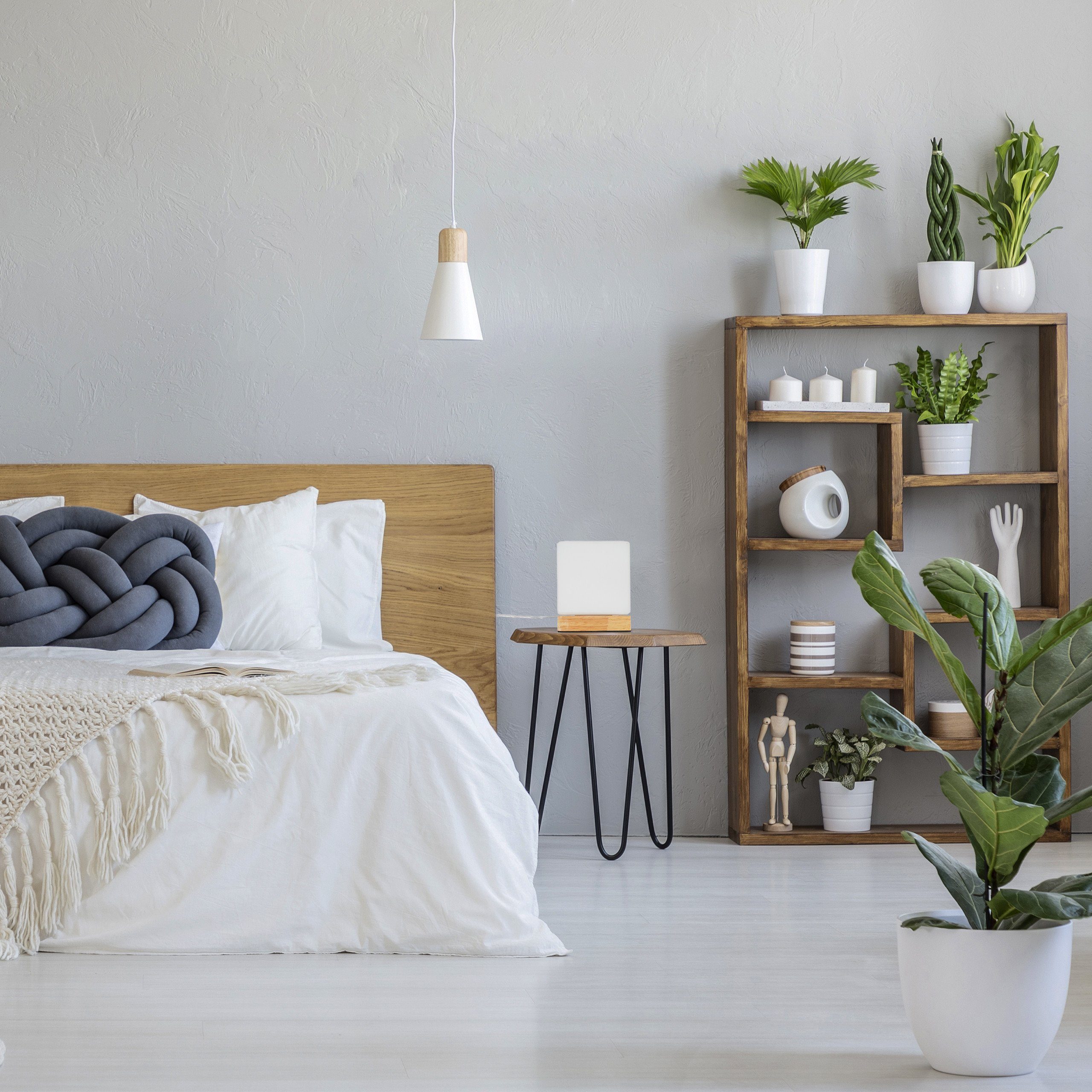 relaxdays Tischleuchte Tischlampe Würfel