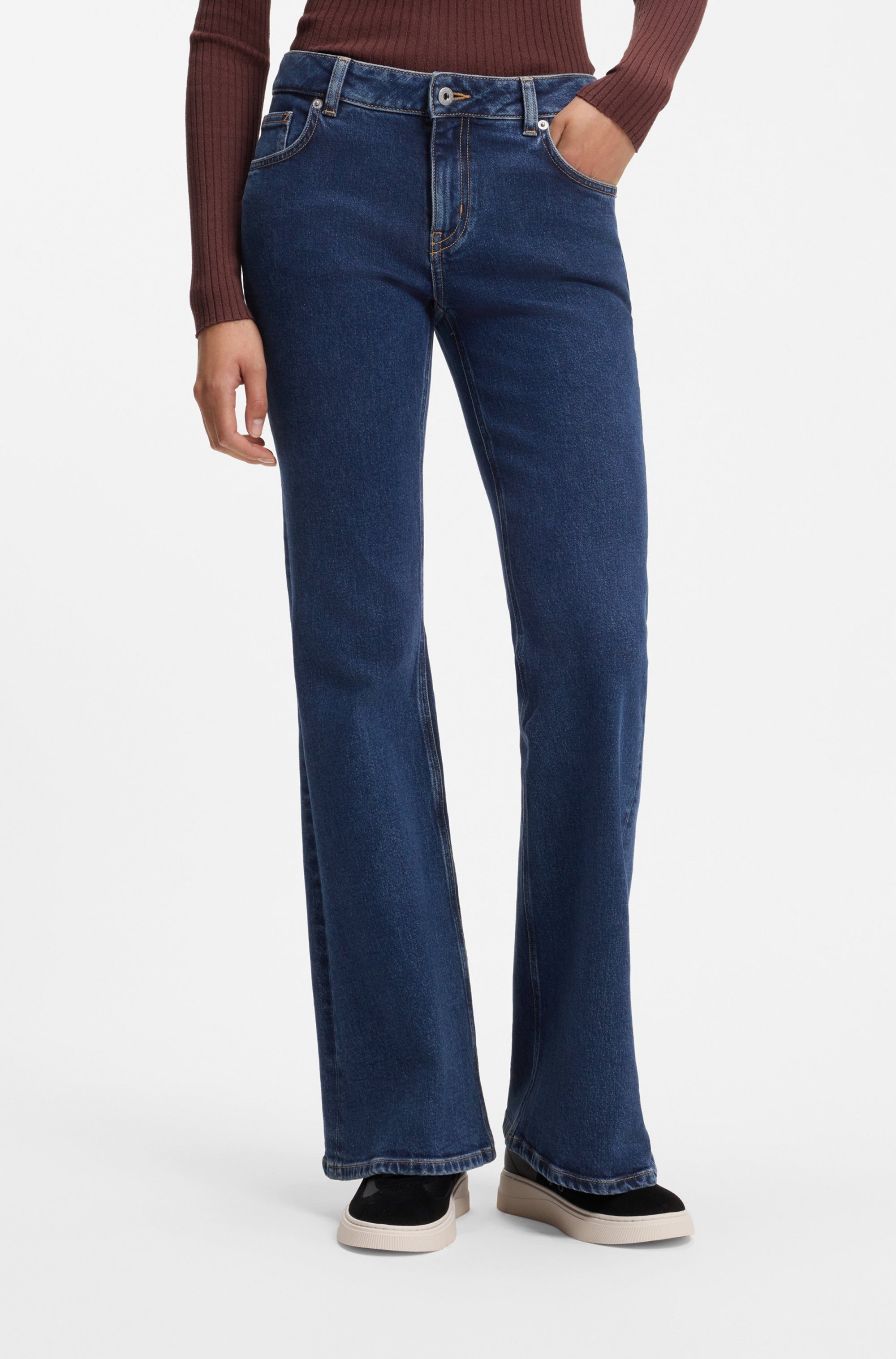 HUGO Bootcut-Jeans Gelissa aus weichem Stretch-Denim, Flared Fit