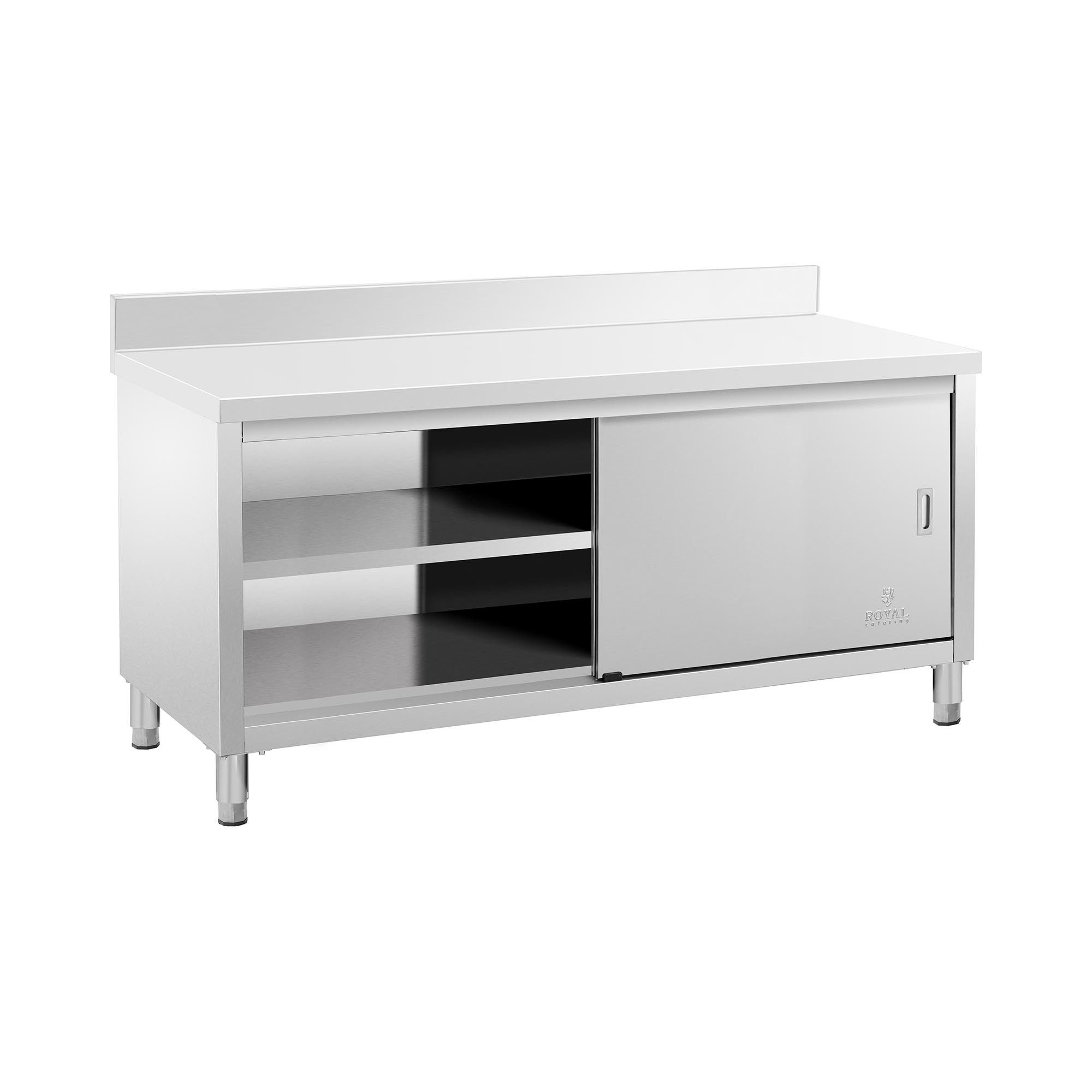 Royal Catering Arbeitstisch 180 x 70 cm Arbeitsschrank Aufkantung Edelstahl günstig online kaufen