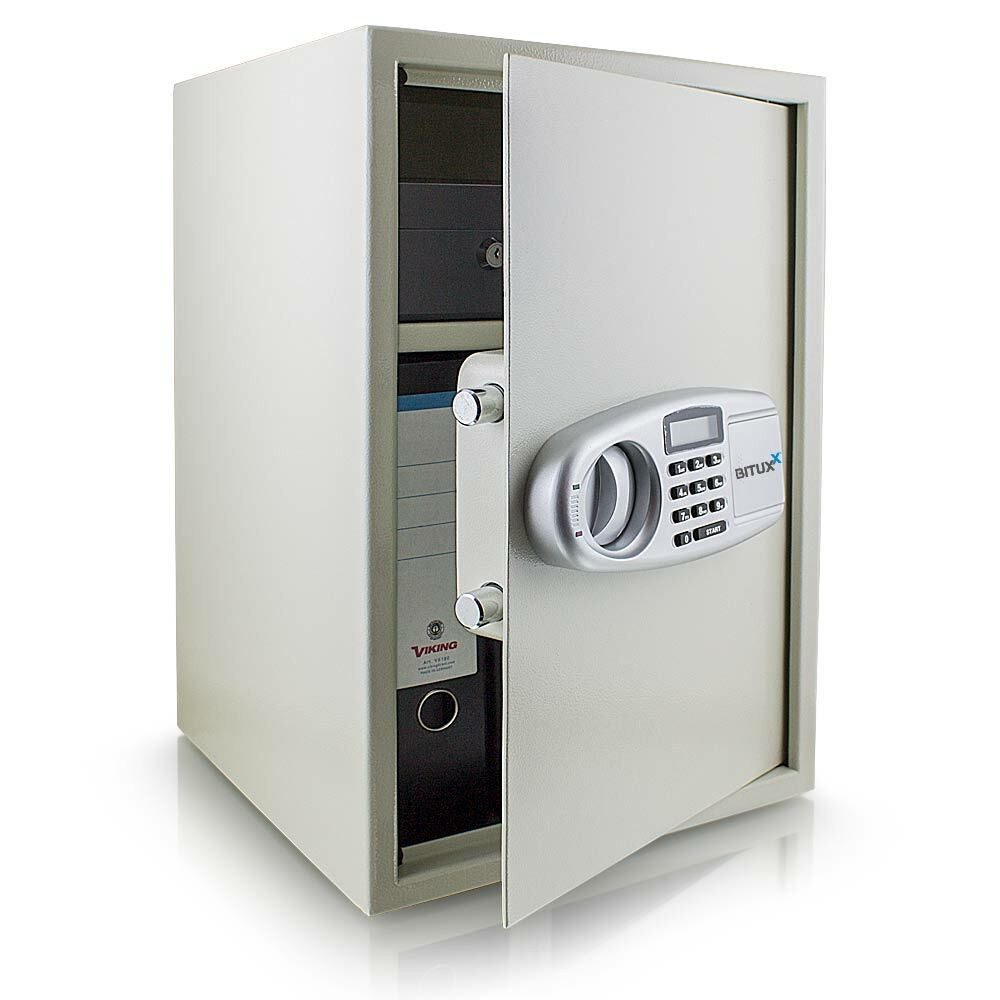 Bituxx Tresor elektronisch Lichtgrau (MS-11389), Aktentresor Möbeltresor Geldschrank Wandtresor, MS-11389 – Bild 2 von 5