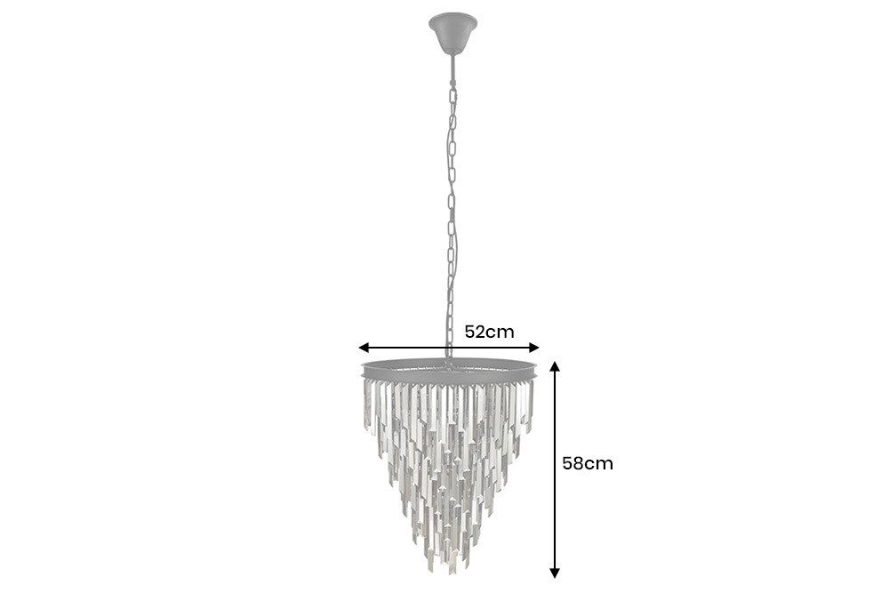 riess-ambiente Kronleuchter KRISTALL 50cm grau – Hängeleuchte mit Glasprismen & schwarzem Eisen, keine besonderen Funktionen, ohne Leuchtmittel, Luxus-Wohnacces – Bild 5 von 5