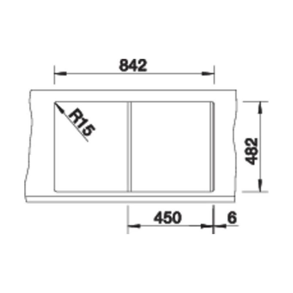 Blanco stainless steel sink TIPO 45 S, natural finish, with remote drain control, 86/50 cm