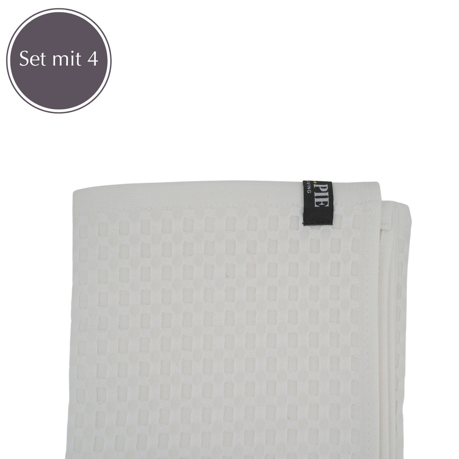 AGA.PIE Waschlappen Bambus Lyocell Waschlappen-Set (4 Waschlappen), Waffeldesign, Waffelpique