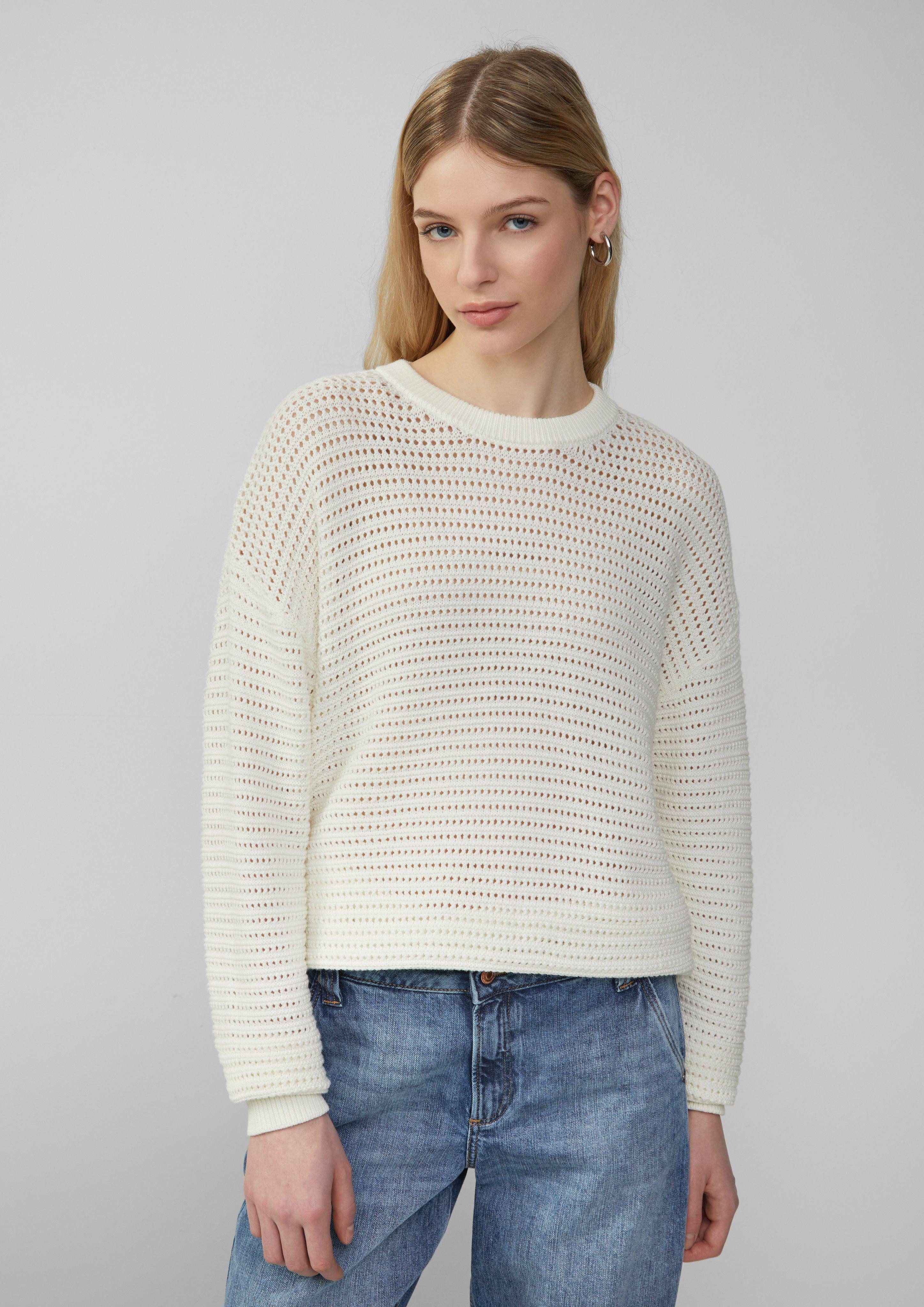 Strickpullover Unisex Pullover mit Ajourmuster