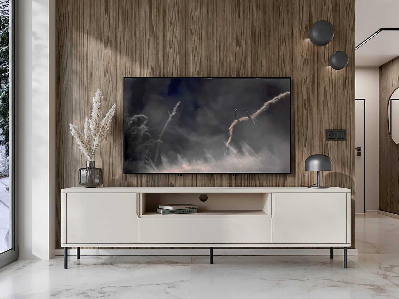 MOEBLINE Lowboard TV Schrank Kommode RADDIO 180NC kaschmir günstig online kaufen