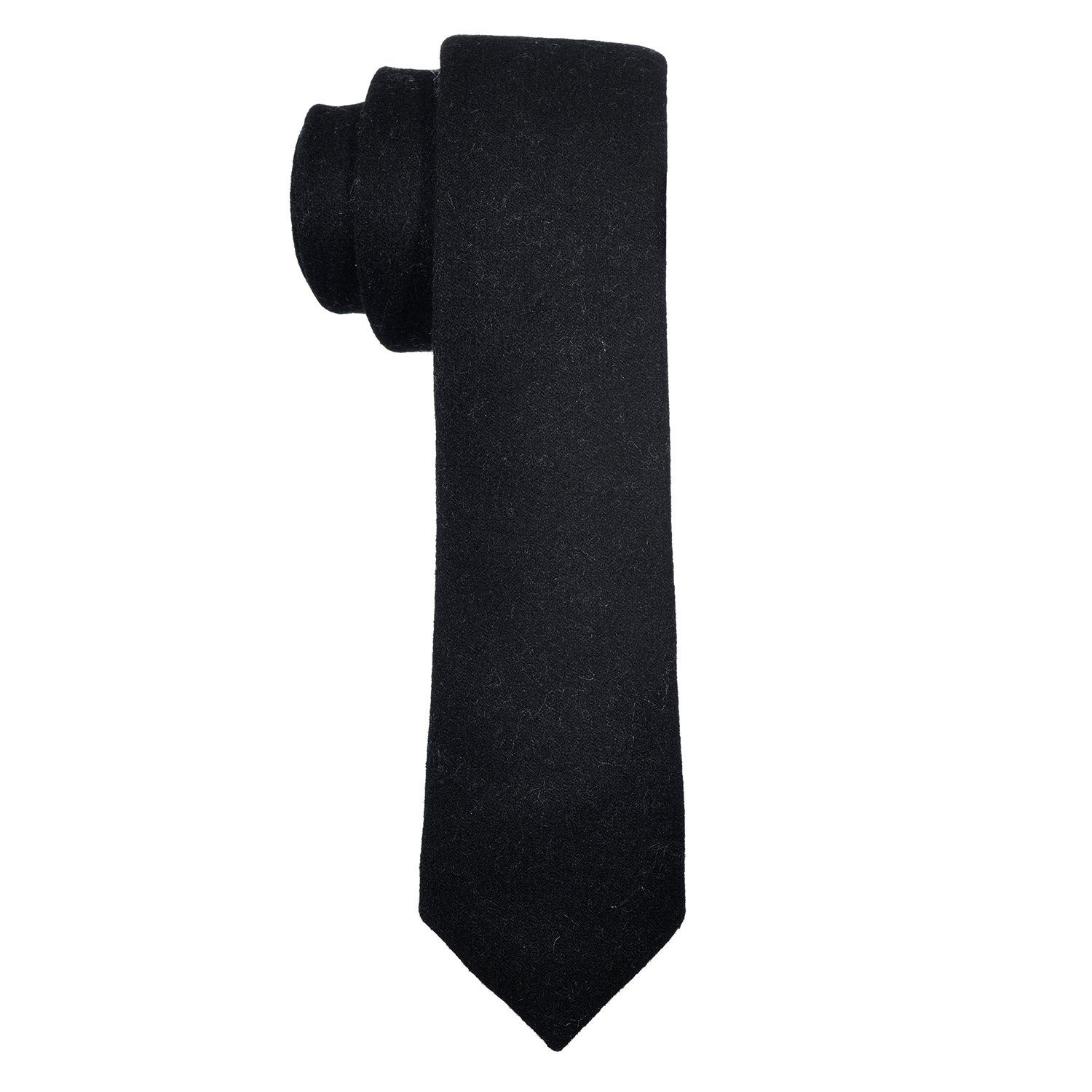 1x einfarbig Büro festliche Muster, Herren und Krawatte) verschiedene 6 Krawatte schwarz für oder (Packung, 1-St., cm kariert Veranstaltungen gepunkt DonDon Baumwolle, Krawatte