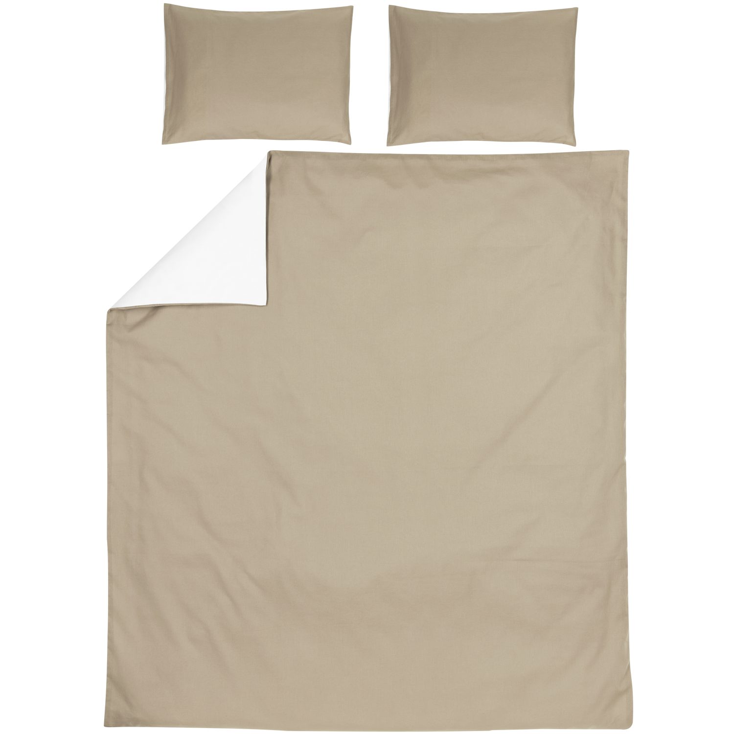 Meyco Home Bettbezug Taupe/Offwhite, 200x200/220cm