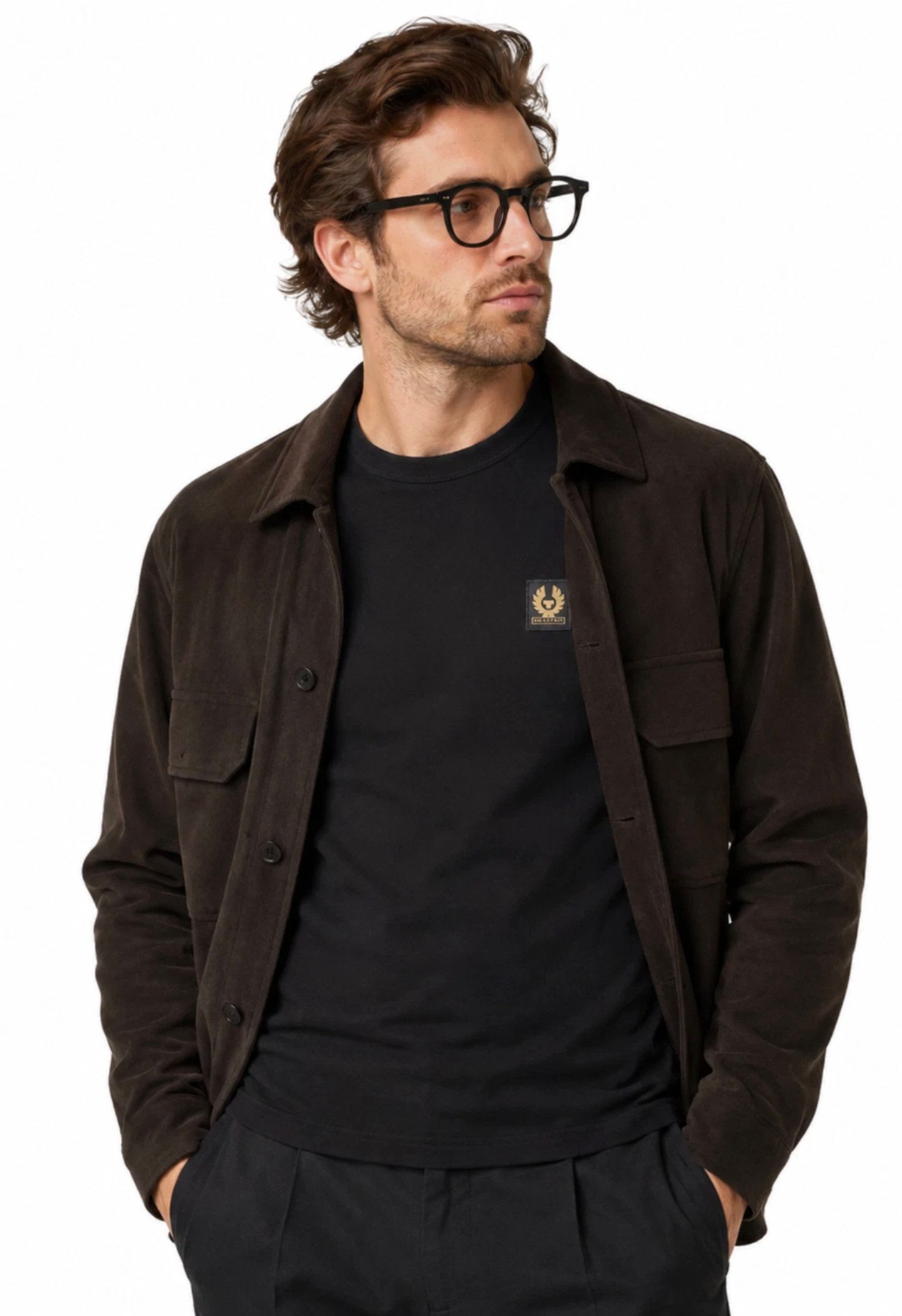 Belstaff Longsleeve T-Shirt London Retro Phoenix Patch Iconic Tee Modern Cut (1-tlg) Ideal für Alltag, Business Casual und Freizeit