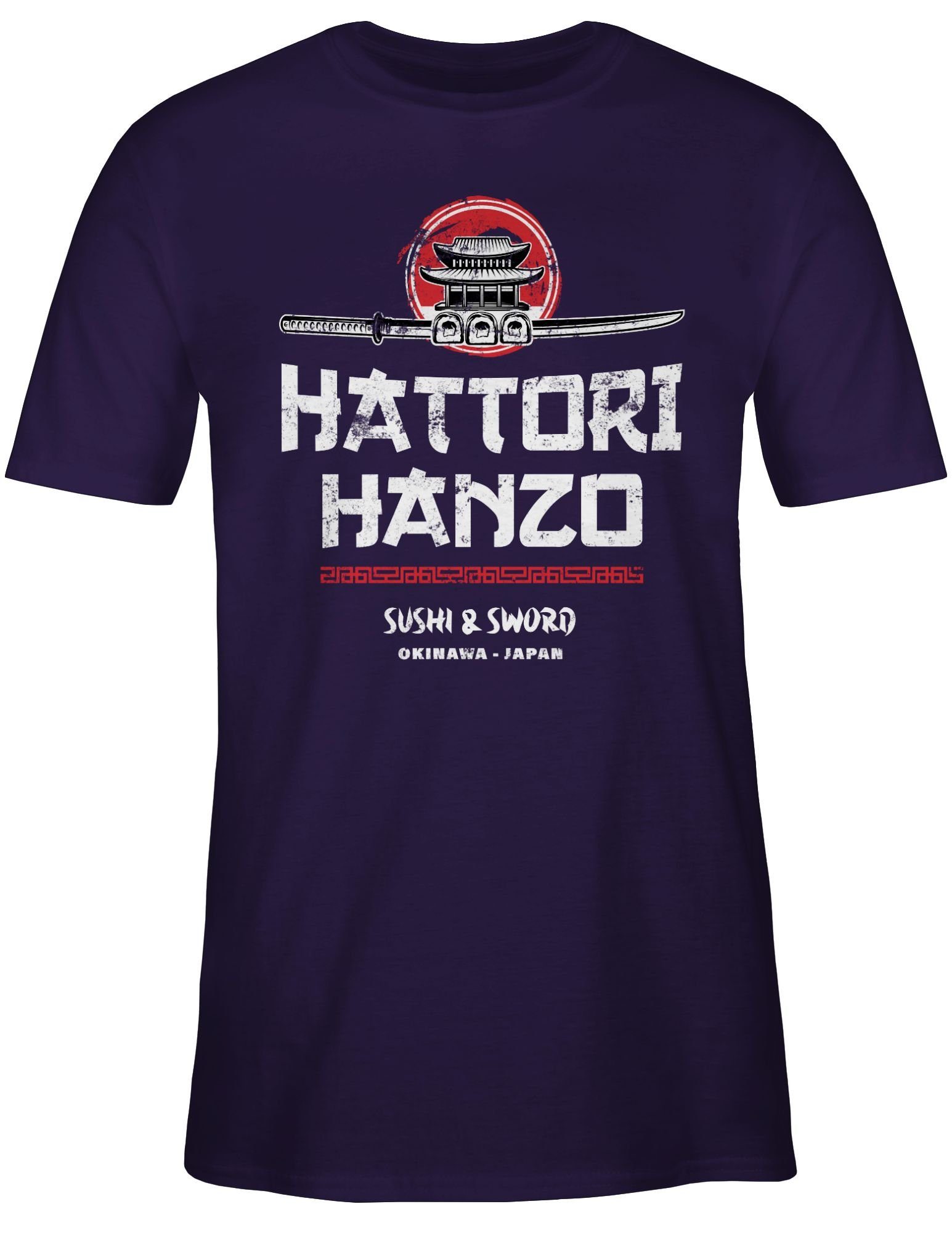 Sushi Vintage Hattori 03 Hanzo T-Shirt Sword Nerd Shirtracer Geschenke Lila &
