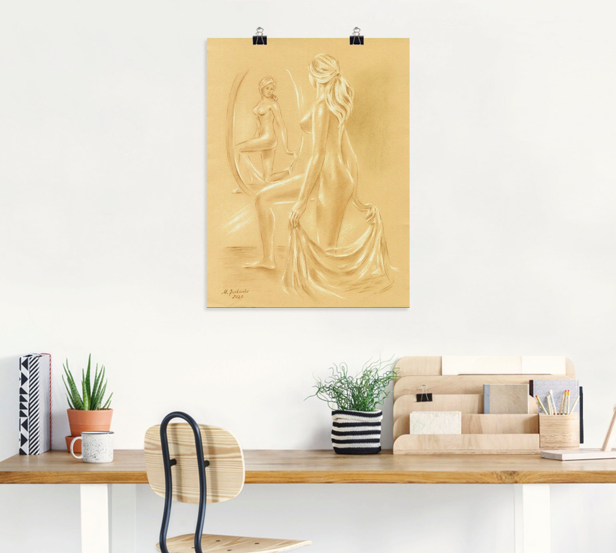 Artland Spiegel, am Bilder Leinwandbild, versch. Wandaufkleber (1 oder Erotische Poster Alubild, St), als Akt Wandbild in Größen