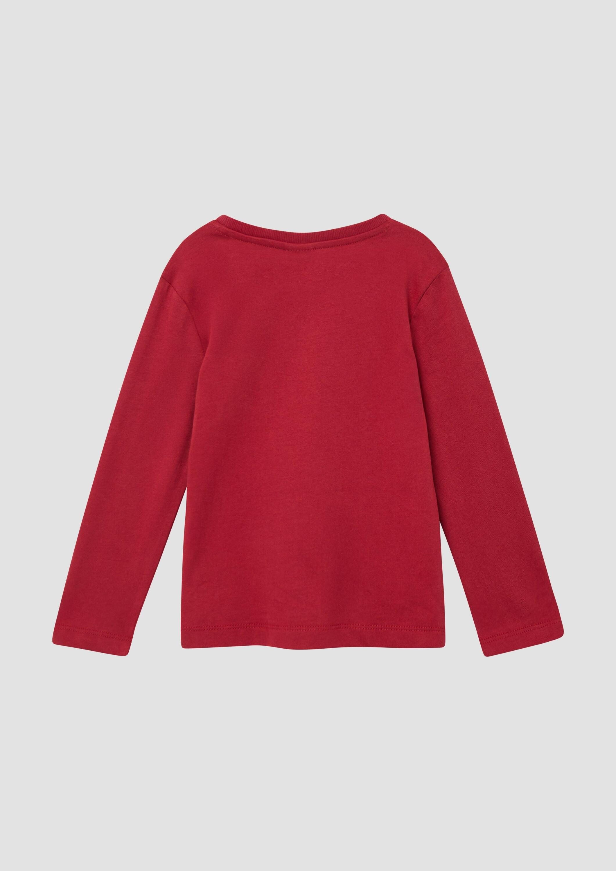 s.Oliver Langarmshirt T-Shirt Baumwoll-Longsleeve mit Flock-Applikation