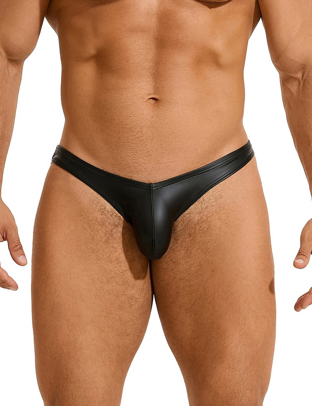 Lau-Fashion Slip Lack Leder Slip Herren Wetlook Boxershorts Männer Unterwäsche S/M/L/XL