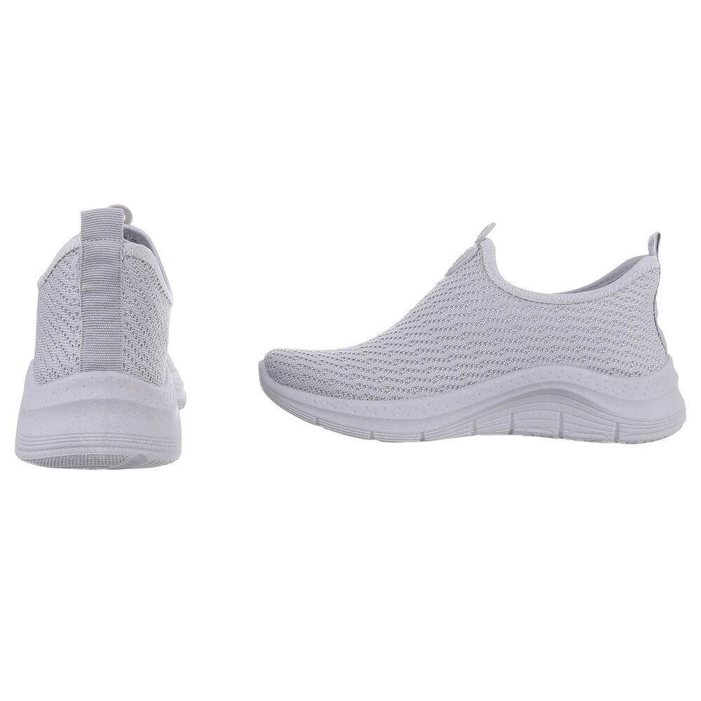 Ital-Design Damen Low-Top Freizeit Slipper (88851288) Keilabsatz/Wedge Sneakers Low in Hellgrau
