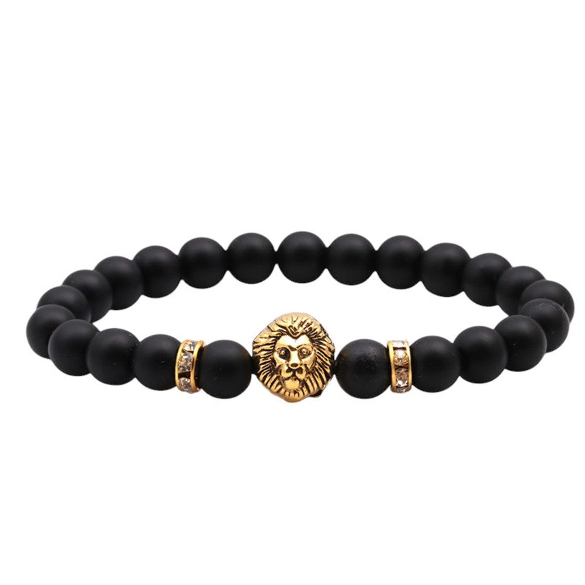 KARMA Perlenarmband Armband Löwe Schwarz Gold günstig online kaufen