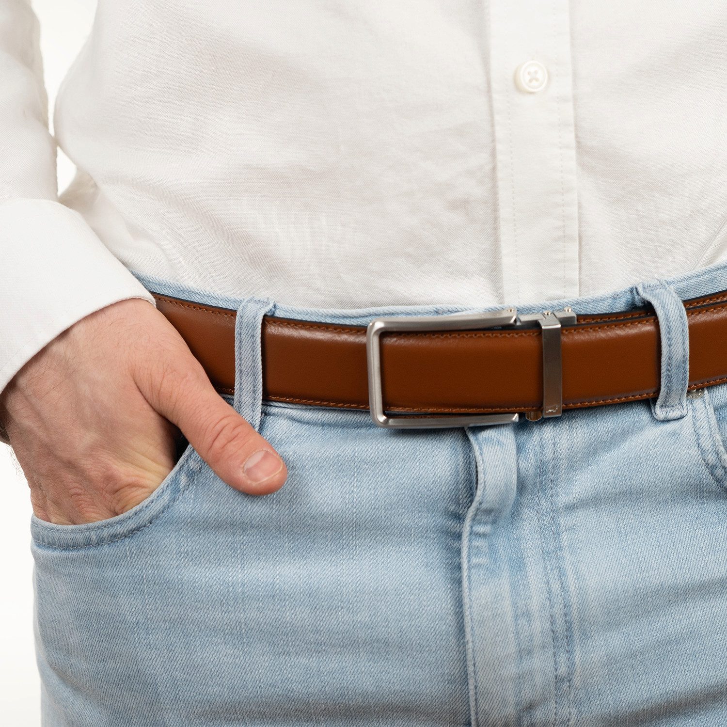 Braun Büffel Ledergürtel Gürtel Hans 115 cm braun